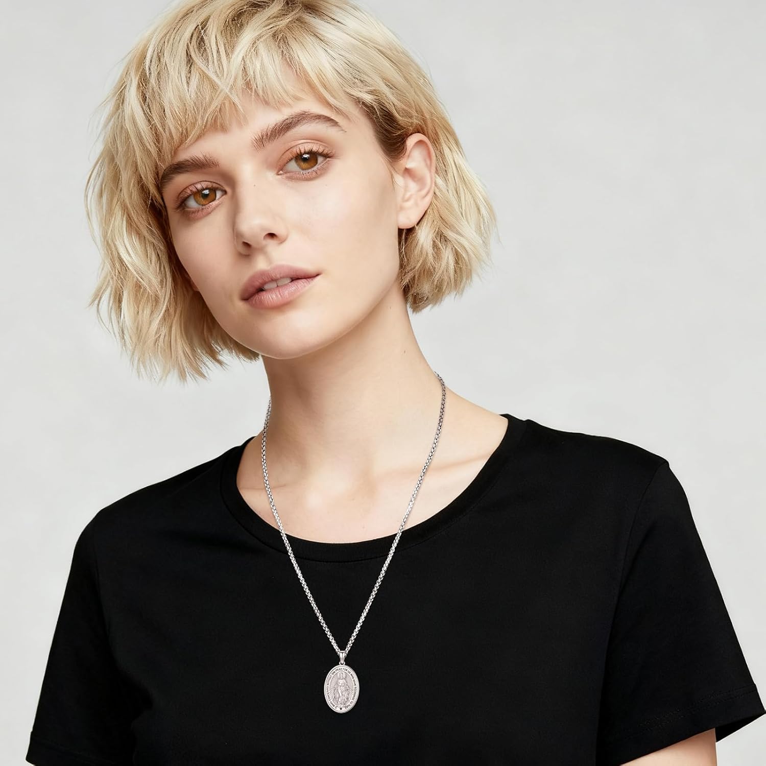 Saint Necklace 925 Sterling Silver Saint Michael/Christopher/Virgin Mary/Raphael/Anthony/Joseph/Benedict/Francis/Jude/Patrick/Peregrine Necklace Religious Amulet Medal Patron Saint Jewelry for Men with Gift Box - Image 8