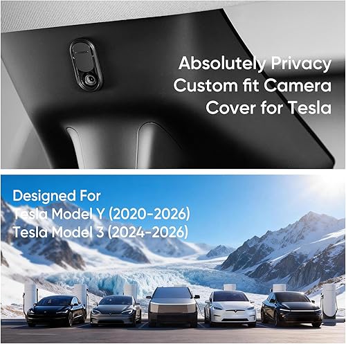 Miniatura 2 de Cubierta deslizante para cámara Tesla Modelo Y 3 Interior Cabina Cámara Privacidad Accesorio con Indicador Naranja – Protector deslizante Anti-Punto