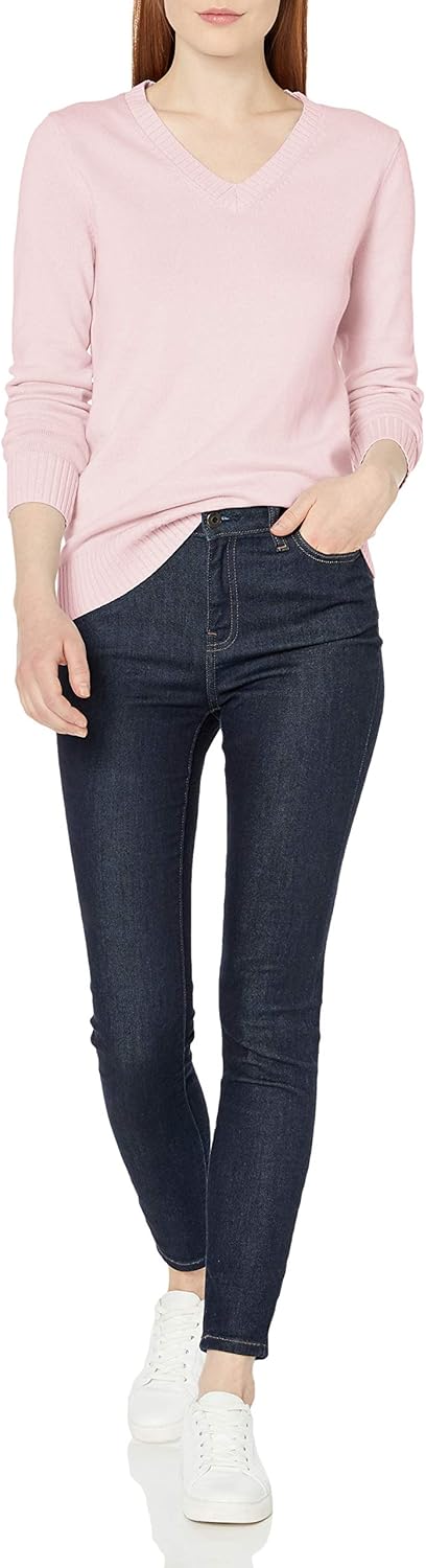 Amazon Essentials womens 100% Cotton Long-sleeve V-neck Sweater - Image 2