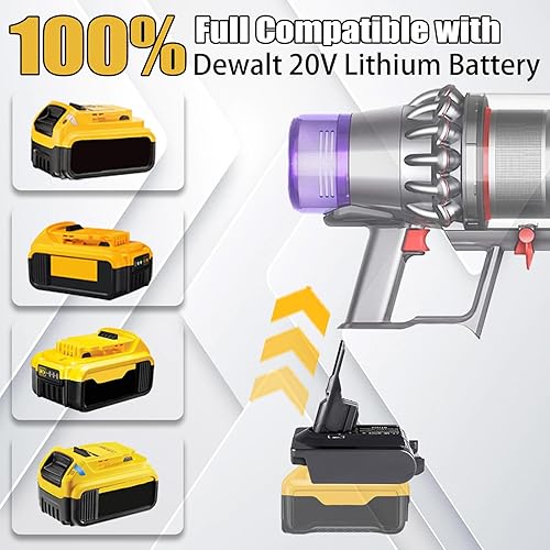 Miniatura 3 de URUN Adaptador 2 en 1 para batería Dewalt de 20 V60 V para adaptarse a la aspiradora de mano Dyson V7V8 - Compatible con V7V8 Animal, Absolute,