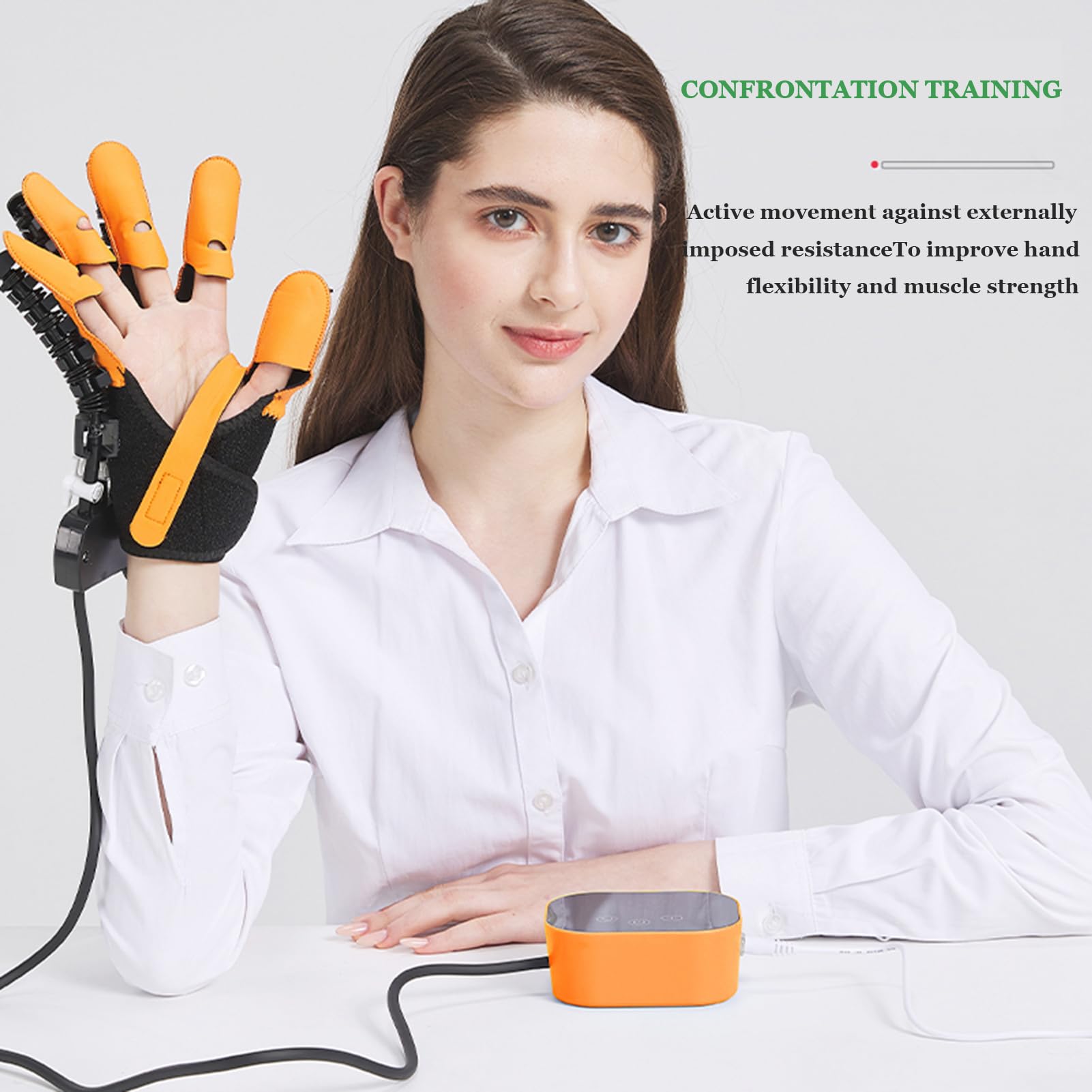 Rękawice do robota rehabilitacyjnego, sprzęt do treningu palców, sprzęt do terapii ręki po udarze, dla pacjentów z hemiplegią i urazami ręki, trenażer pomocy dla pacjentów (lewa ręka XX)