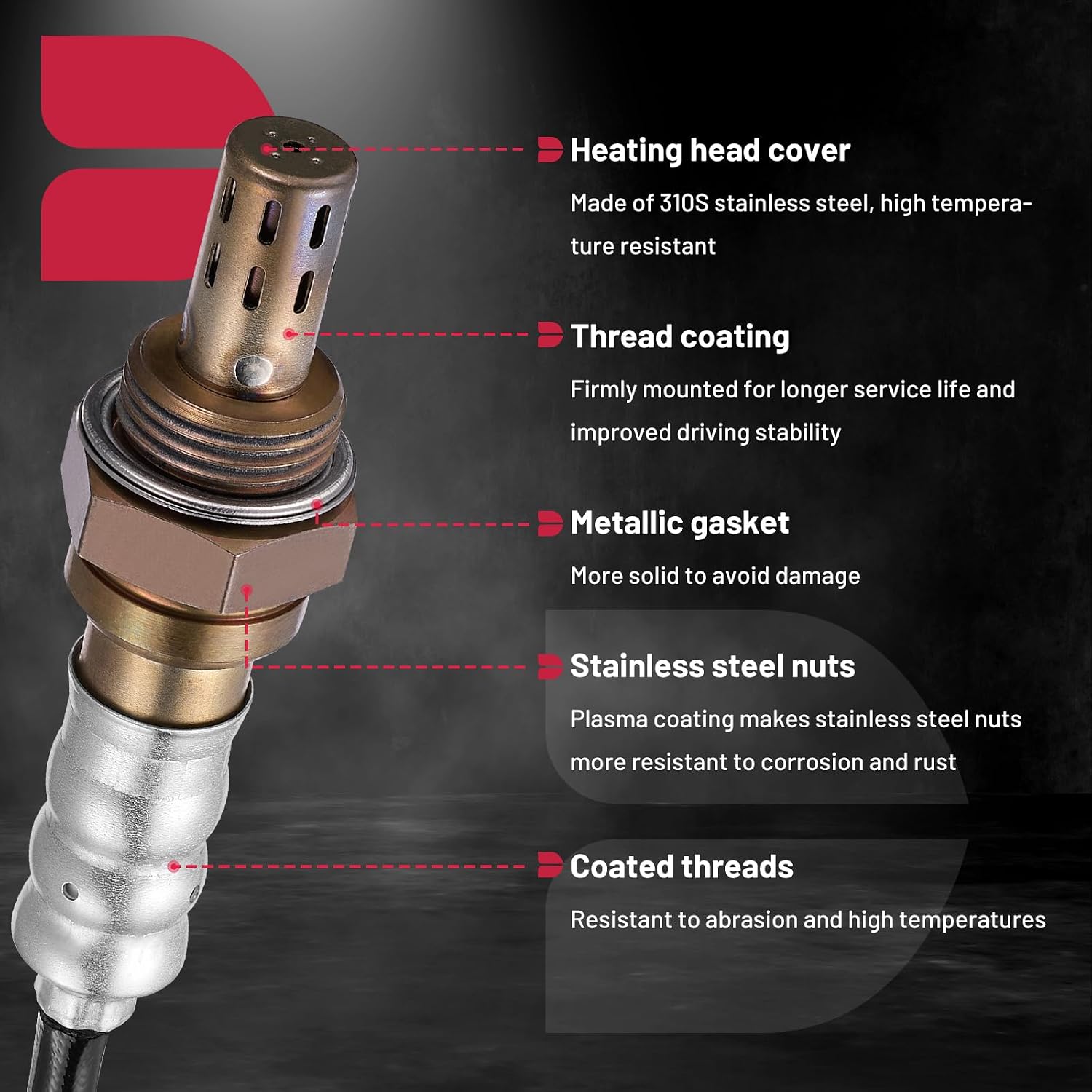 BDFHYK Oxygen Sensor Downstream O2 Sensor, Compatible with Hyundai 2011-2013 Sonata 2.4L, 2011-2014 Sonata 2.0L, Compatible with Kia 2011-2015 Optima 2.0L 2.4L, 234-4448 Replacement 1PCS