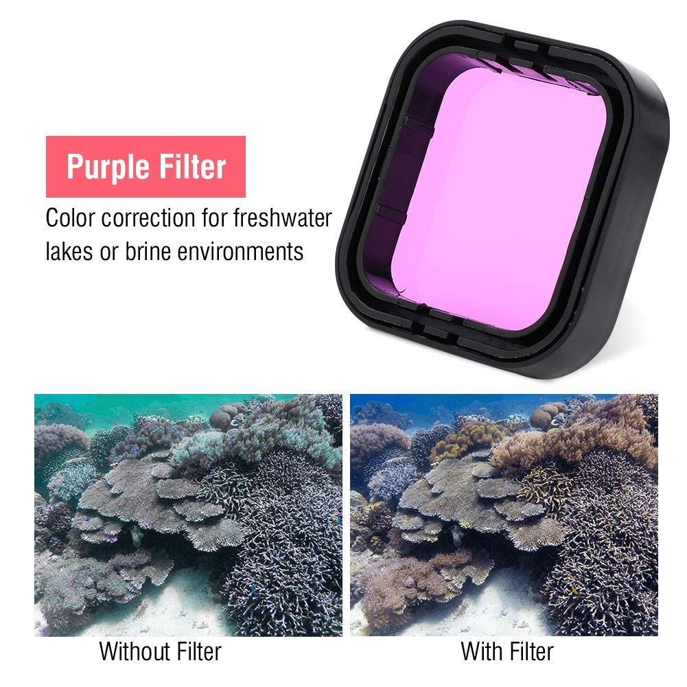 Filtre pour 7 Argent Rouge Filtre Go Pro 7 19 × 12 × 5 3 pcs Rouge Sous-Marine Plongée Filtres Set pour 5 6