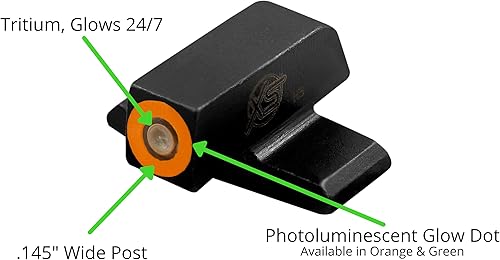 Miniatura 3 de XS SIGHTS R3D Tritio - Mira nocturna para pistolas S&W M&P, Sig, Canik, Taurus y HK, tritio delantero y trasero que brilla en la oscuridad para