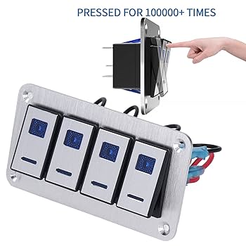 Amazon.co.jp: マリンボートロッカースイッチ、配線済み