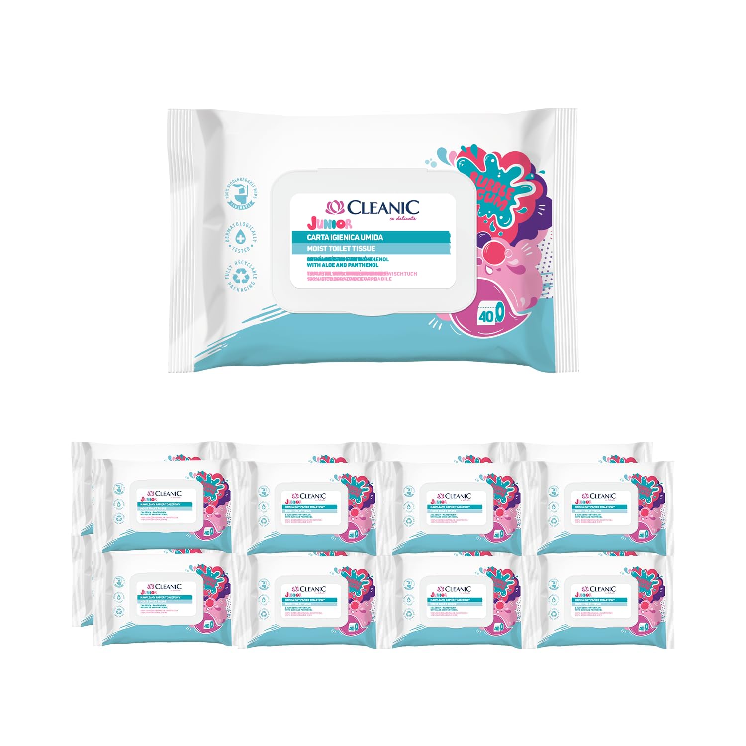 Salviette Intime Cleanic - Con Mirtillo Rosso E Prebiotico, 40 Pezzi, Igiene Quotidiana - Foto 6