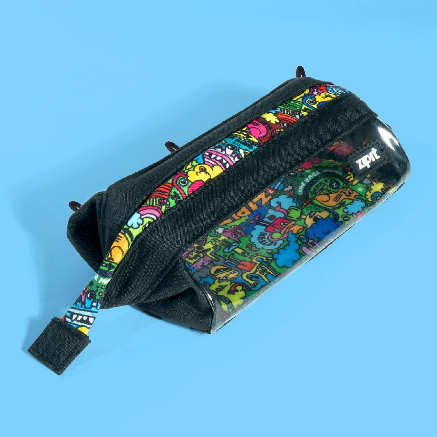 ZIPIT Lenny Clear Pencil Case, Wide-Opening Zipper Pouch for Girls and Boys