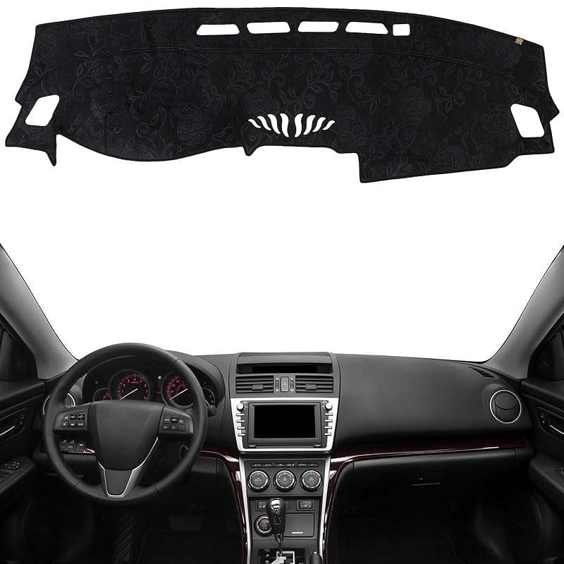 Tapete para Painel Honda Accord 2018 a 2022 sem HUD, Flanela Preta com Relevo e Base Antideslizante KEYOOG, 1 unidade