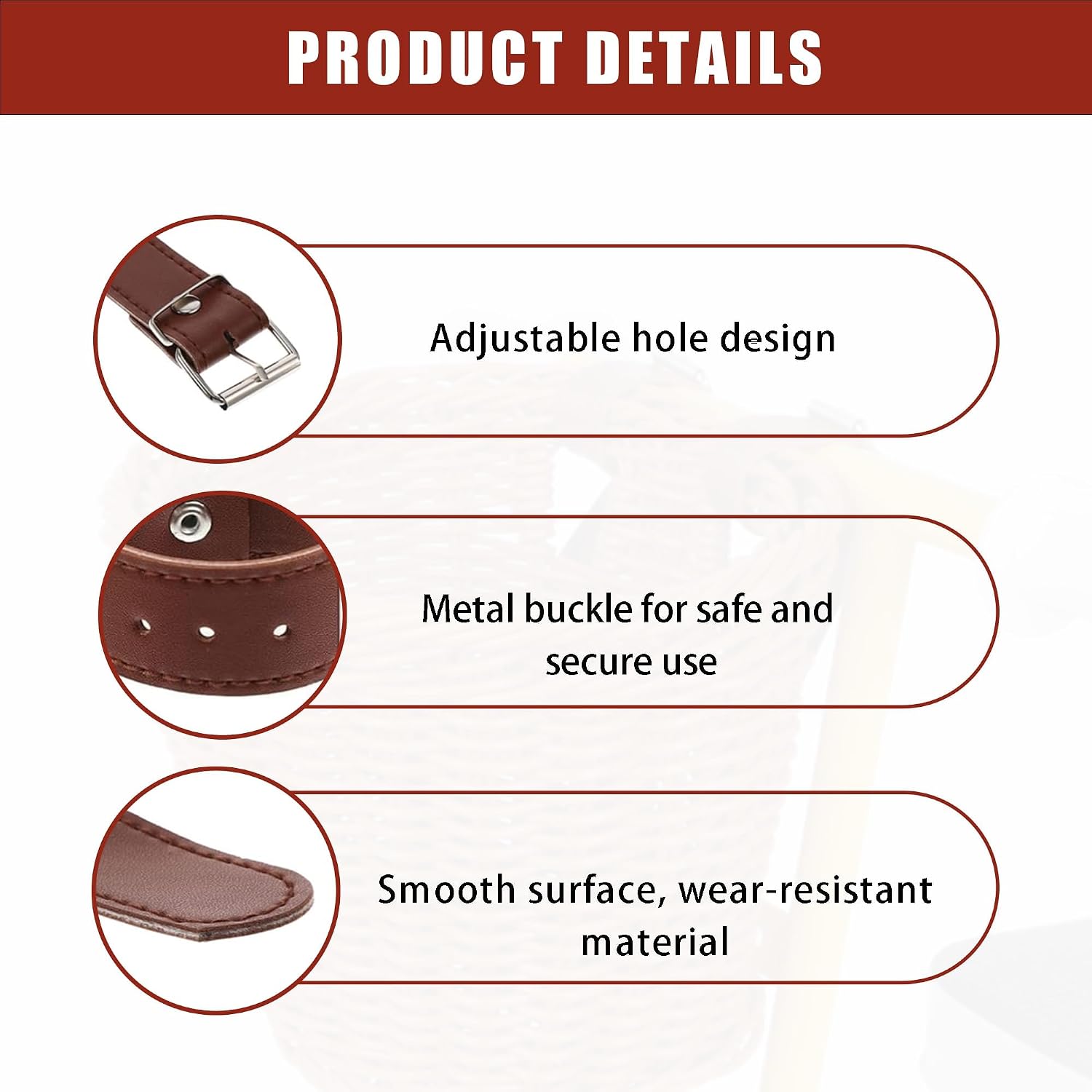 2PCS Bike Basket Straps Brown Bicycle Wicker Basket Straps Bike Baskets Replacement Strap Wicker Front Handlebar Baskets Strap Vintage Cycling Leather Quick Release for Bike