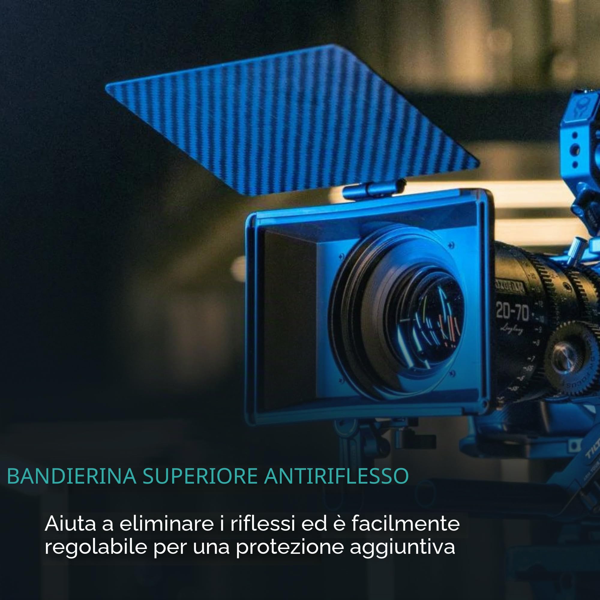 Tilta Mini Matte Box Cornice filtro 4x5.65 per fotocamere reflex digitali mirrorless, con anello adattatore obiettivo 67mm/72mm/77mm/82mm Supporto asta 15mm Supporto leggero MB-T15