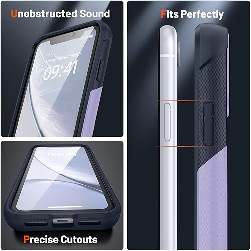 Miniatura 5 de Jeylly Funda compatible con iPhone XR, iPhone XR con protectores de pantalla, grado militar, a prueba de golpes, de doble capa, protección completa,