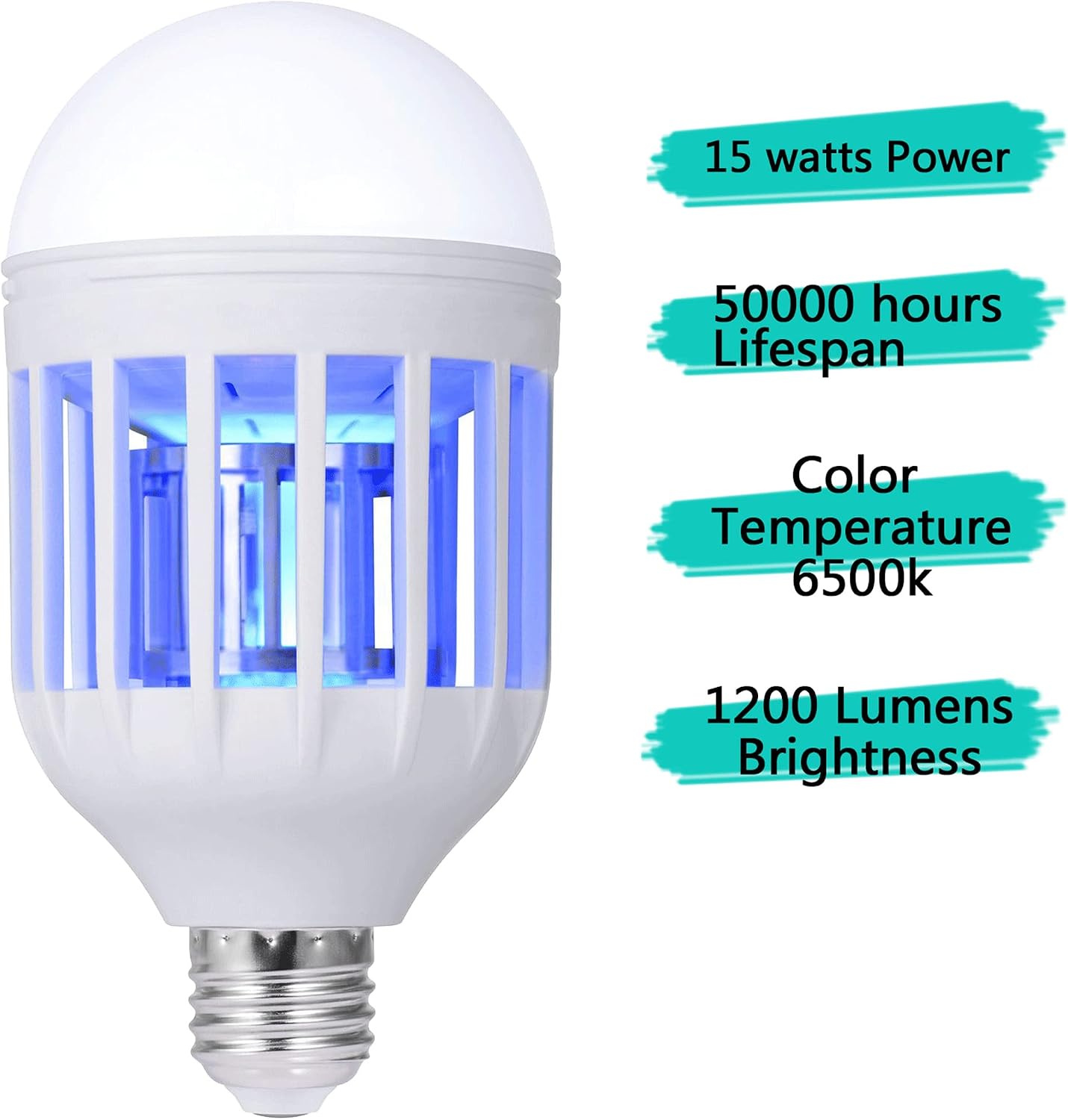 Bug Zapper Light Bulb, 2 in 1 Mosquitoes Killer Lamp Led Electronic Insect & Fly Killer, Porch Light for Entryway, Doorway, Corridor, Balcony and Patio