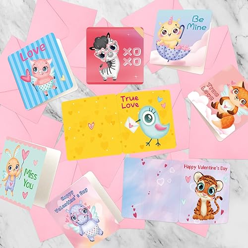 Miniatura 3 de ceiba tree 24 tarjetas de San Valentín surtidas a granel mini tarjetas de felicitación del día de San Valentín con sobres para niños, pequeñas notas