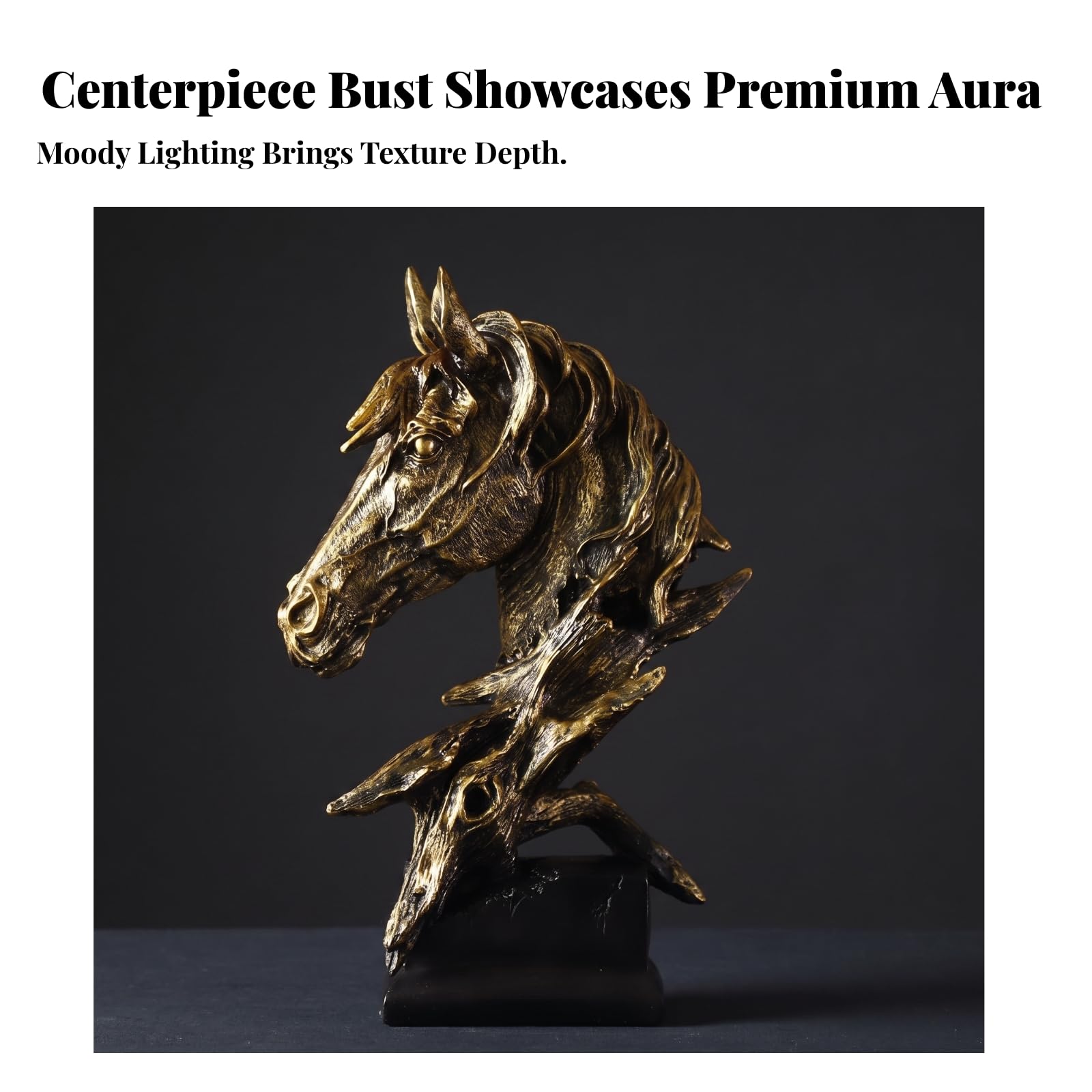 Scultura da Appoggio Artistico | Finitura Effetto Pietra, Statua di busto di, Rustico, Scultura con Piedistallo, ngresso, Bronzo