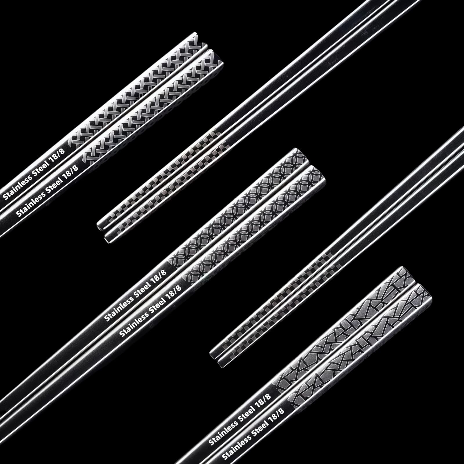 5 Pair Metal Chopsticks Reusable 18/8 Stainless Steel Chopsticks Set — Amazon image 6