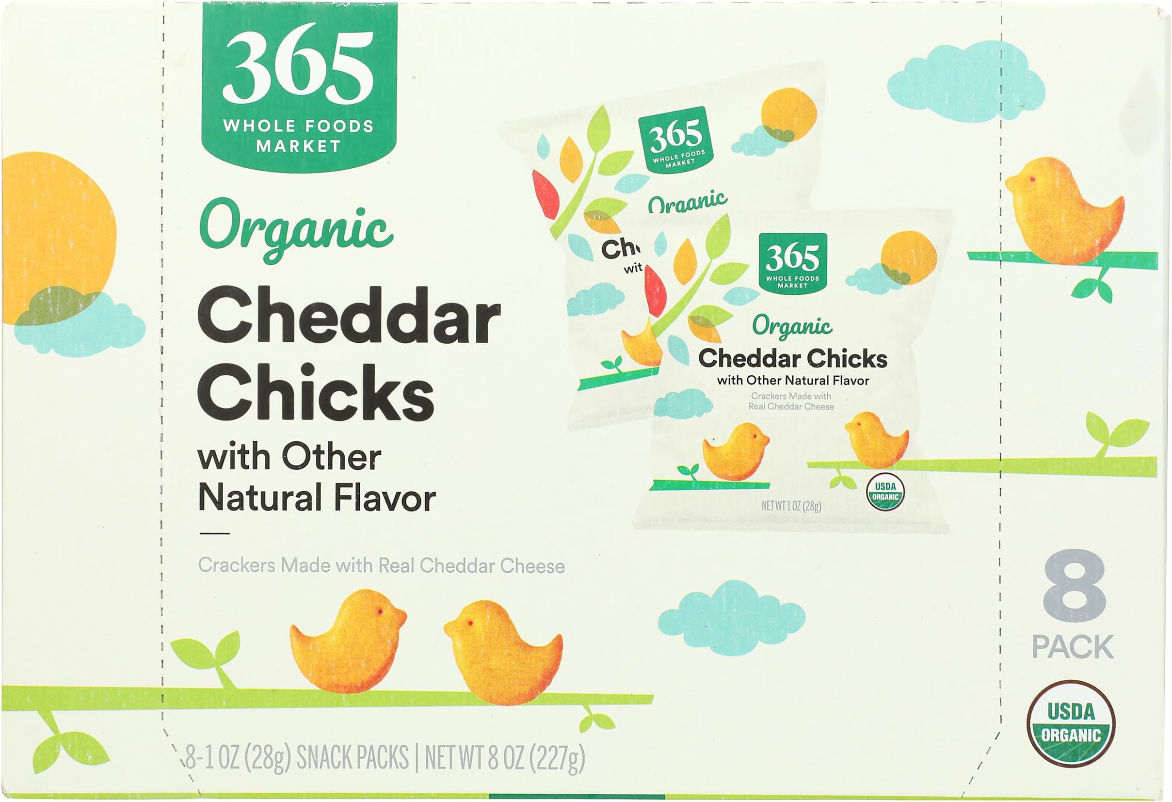 Organic Cheddar Chicks Crackers, 8 Pack
