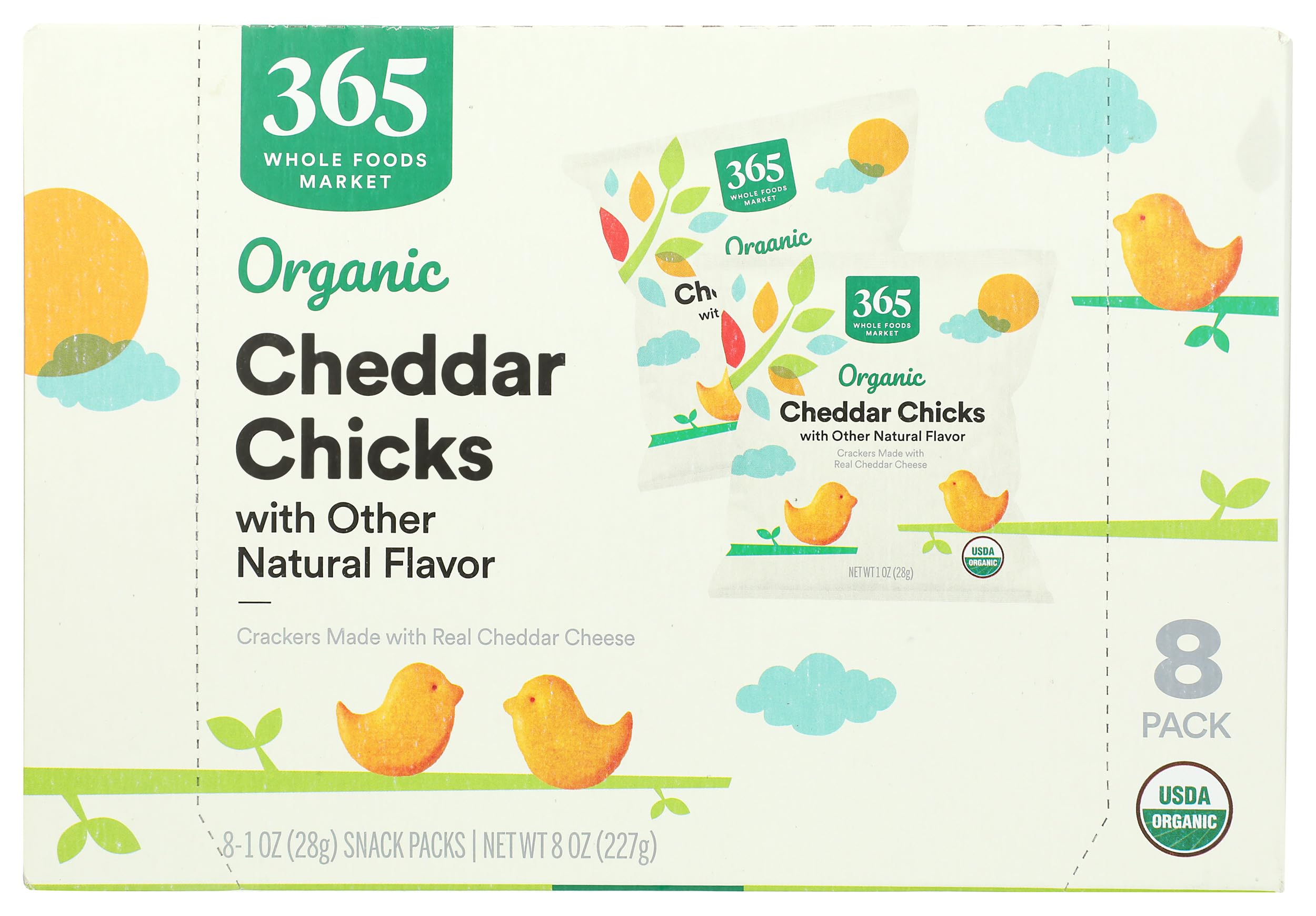 Organic Cheddar Chicks Crackers, 8 Pack