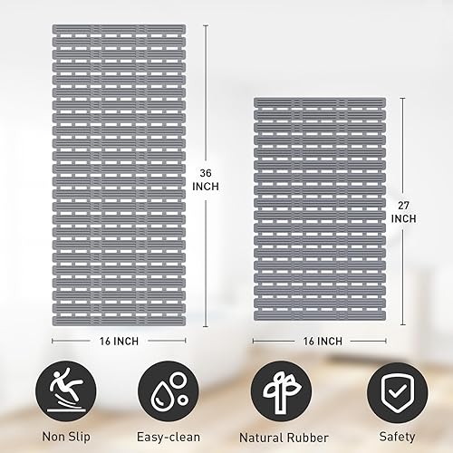 Miniatura 3 de XIYUNTE Alfombra de baño de goma para bañera antideslizante, 36 x 16 pulgadas, tapete de ducha antideslizante para ducha interior, tapete de ducha