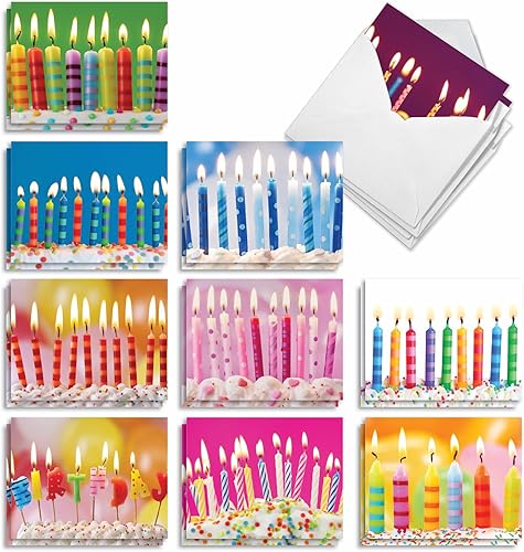 Miniatura 8 de The Best Card Company - 10 tarjetas de felicitación de cumpleaños en blanco - Tarjetas de notas de cumpleaños a granel surtidas, bonito juego en