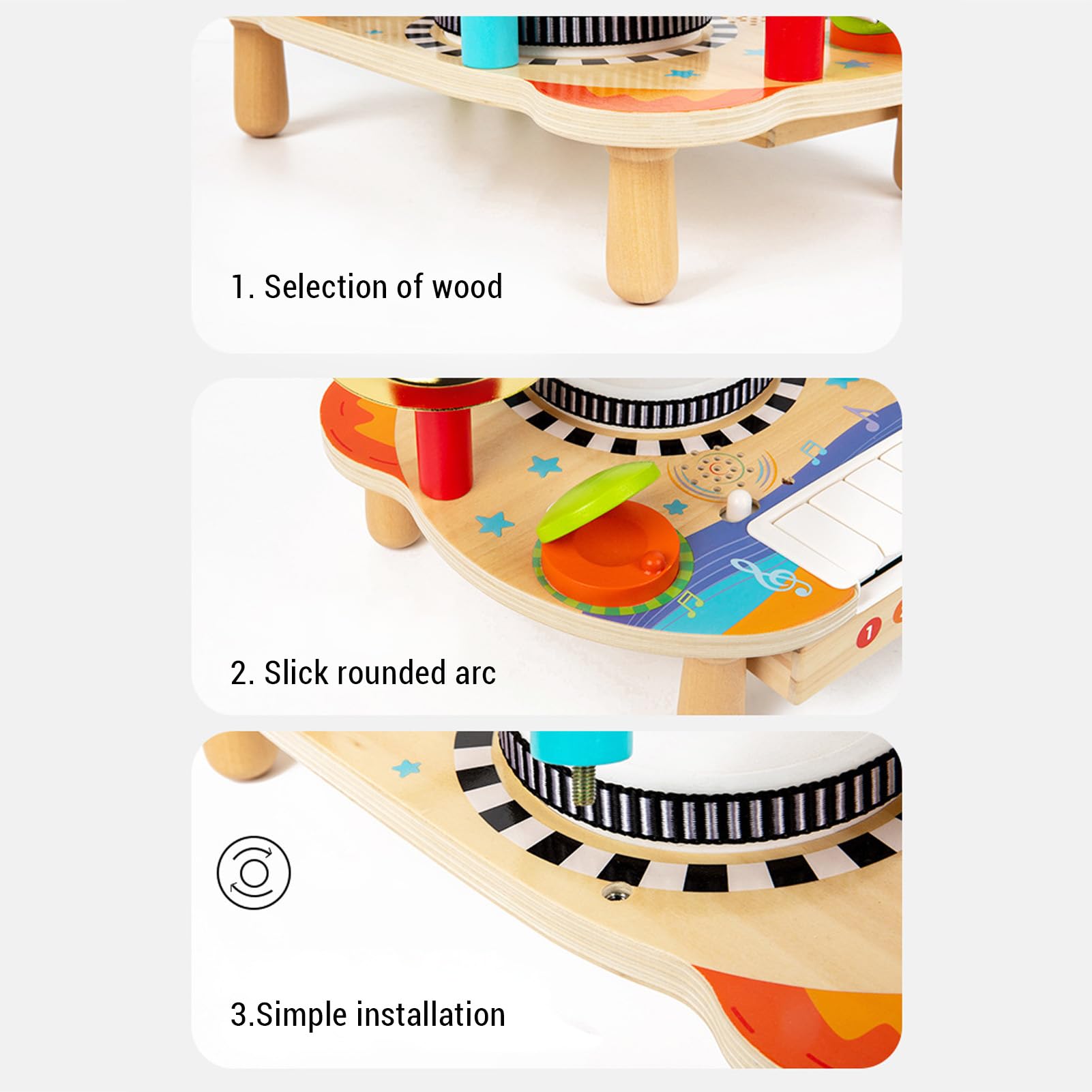 Asixxsix Instrument Muzyczny dla Dzieci, Zestaw Bębnów dla Dzieci Pukanie Instrumentu Perkusji Fortepianowej, Edukacyjne Drewniane Zabawki Muzyczne, Edukacja Przedszkolna