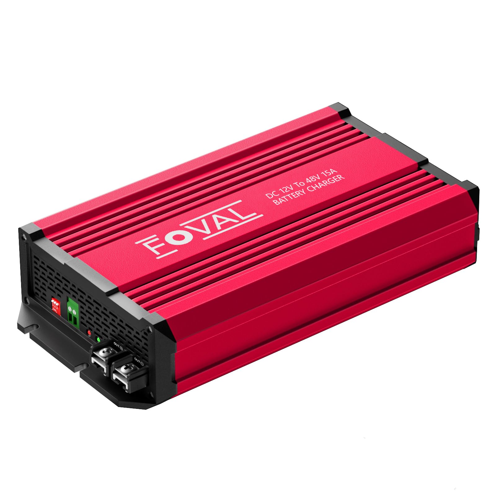 FOVAL 12V to 48V DC to DC Charger, 800W Ultra-Fast Battery Charger for LiFePO4, Lead-Acid, AGM, Gel, and Lithium - Multi-Stage Charging for RVs, CVS, Trailers, Boats and Trucks