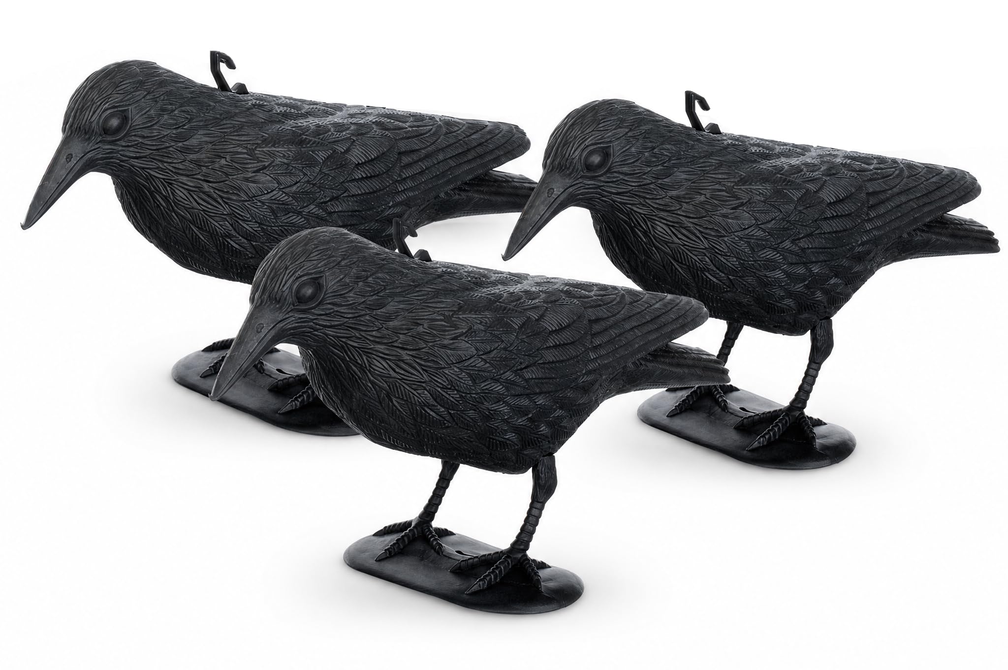 Brandsseller Corvo Nero in Plastica 36 x 20 cm Repellente per Piccioni Deterrente per Uccelli Contro Piccoli Uccelli e Piccioni Spaventatore per Animali - Set da 3