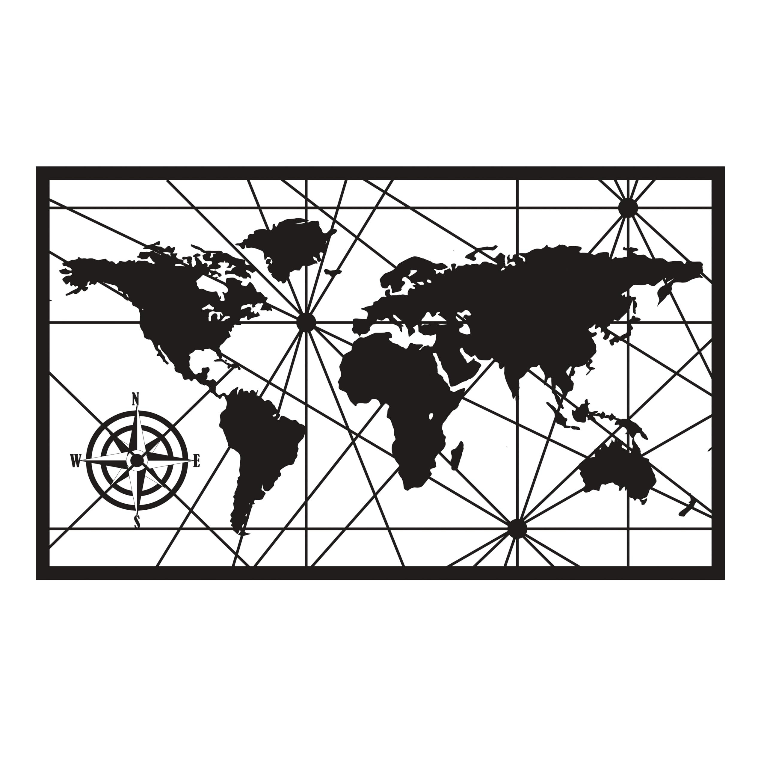 Rajbharti Crafts World Map Wall Decor Acrylic Push Pin World Travel Map Wall Art Travelers Map Home Office (58 x 30 CM)