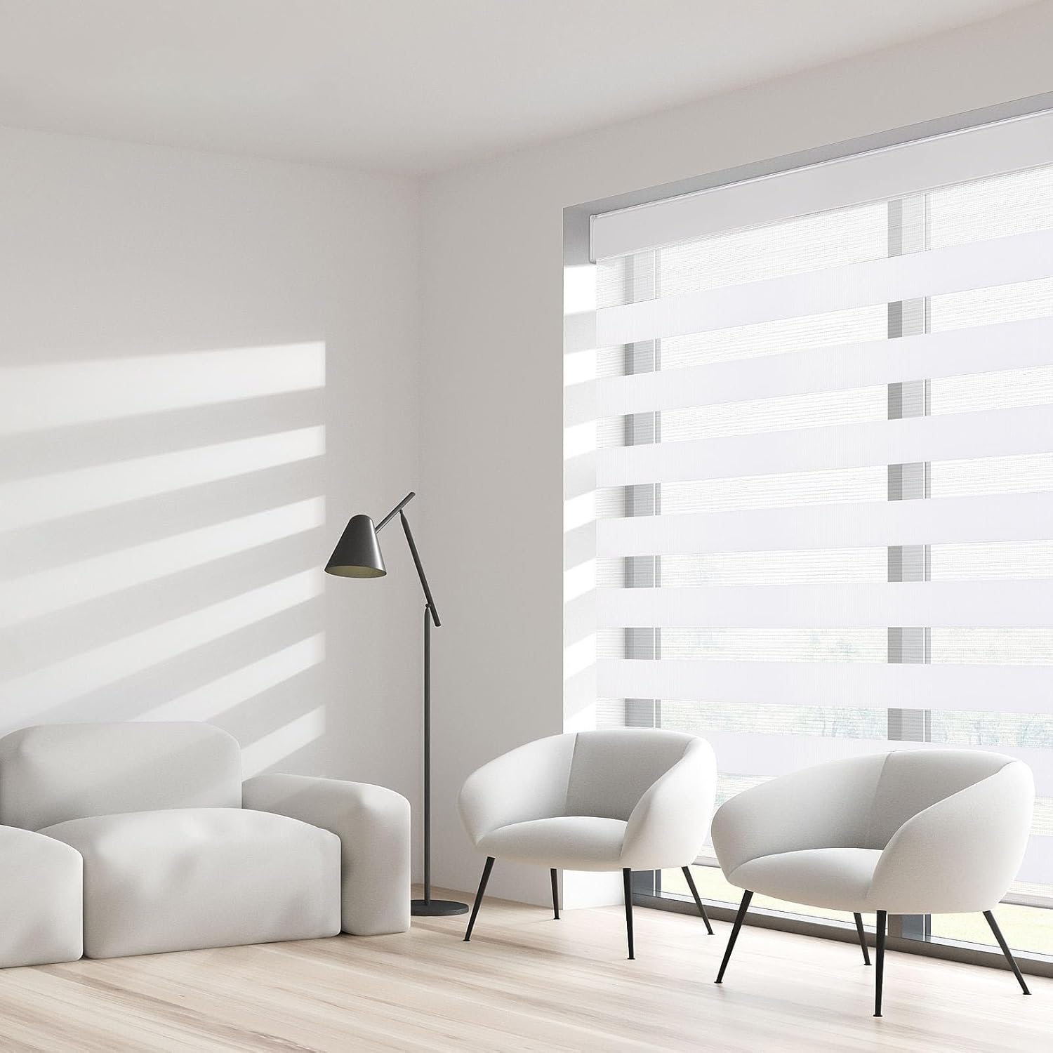 SUNFREE Zebra Blinds Dual Roller Shades for Windows, Zebra