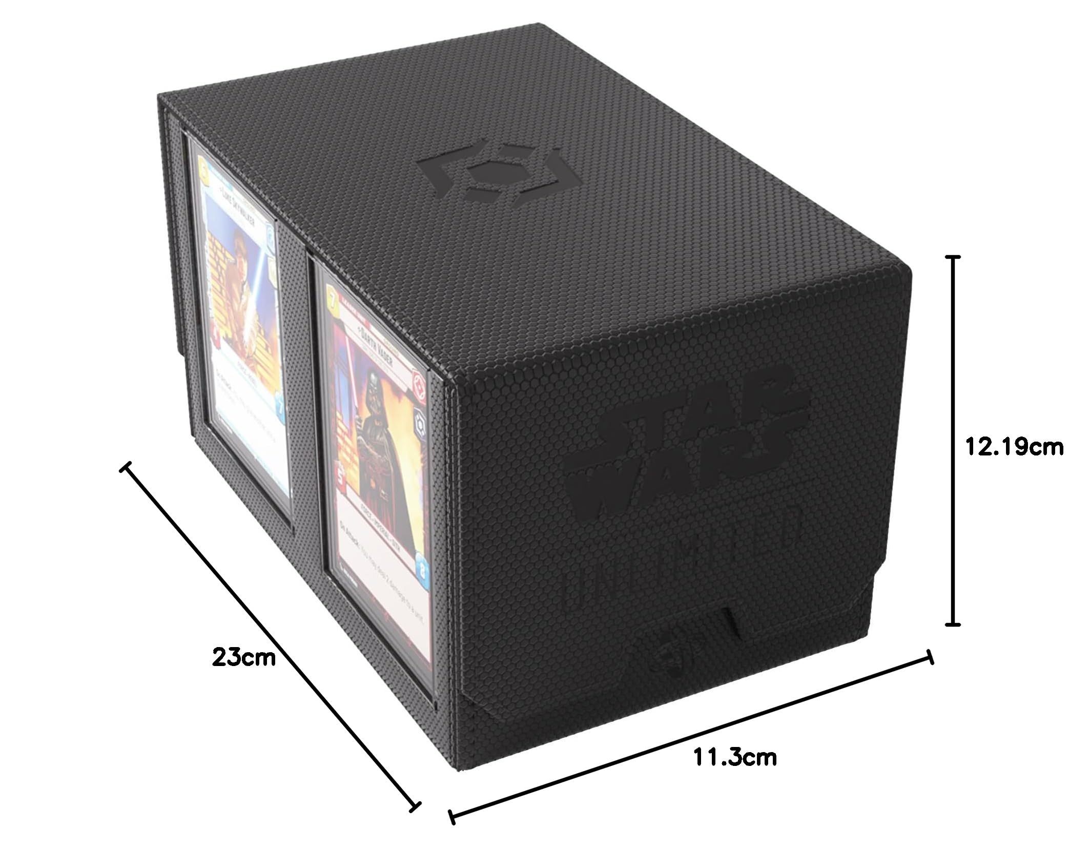 Gamegenic Star Wars Unlimited Double Deck Pod, ¡Lleva tu experiencia de juego a un nuevo nivel! Caja para Mazos Premium, Caben 120 Cartas con Doble Funda, Negro
