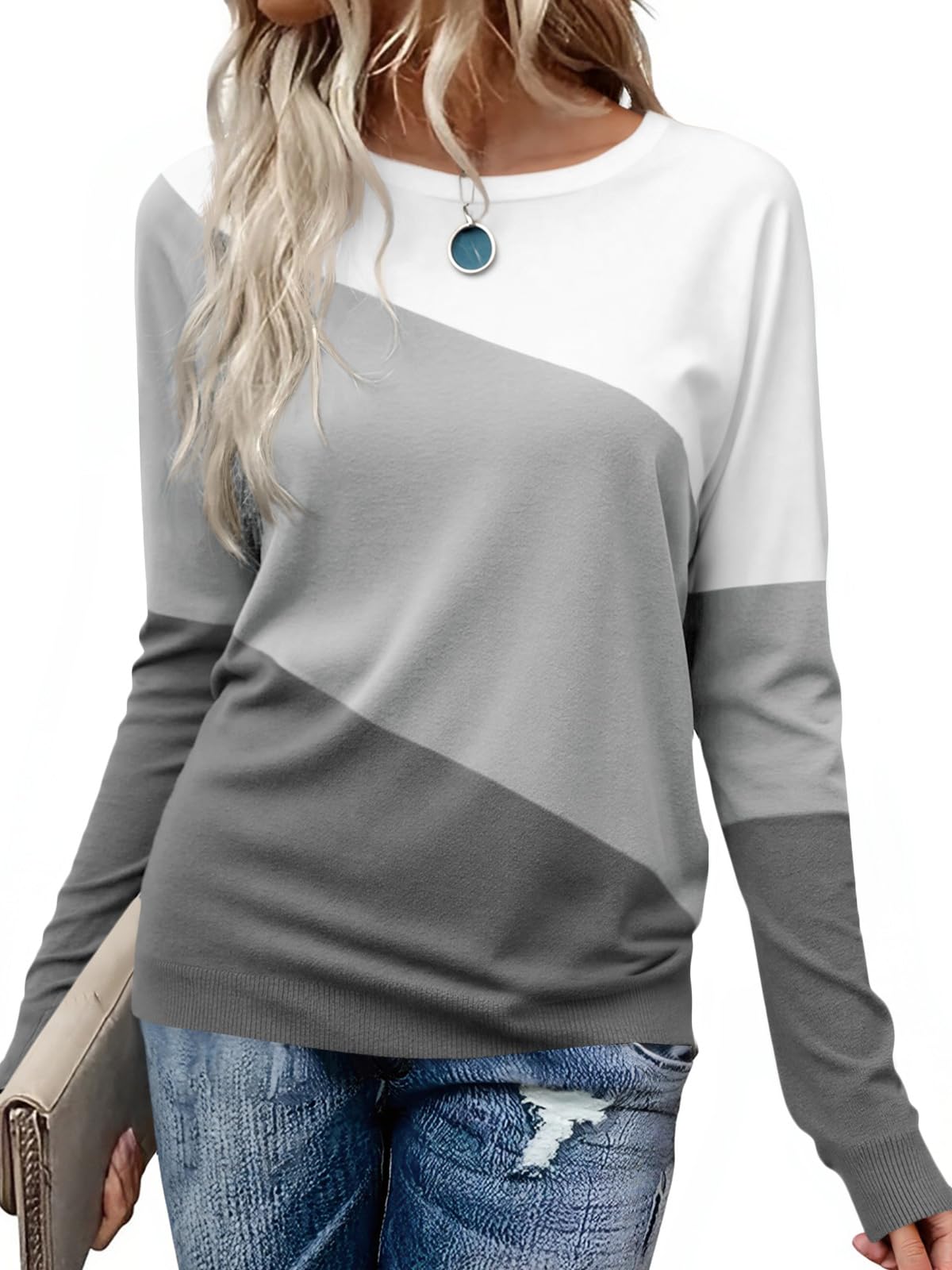 Zeagoo Shirt met lange mouwen voor dames, kleurblok, ronde hals, casual, bovenstuk, herfst, lichte wafelgebreide shirts, basic tuniek, tops met knopen, S-XXL, legergroen, S