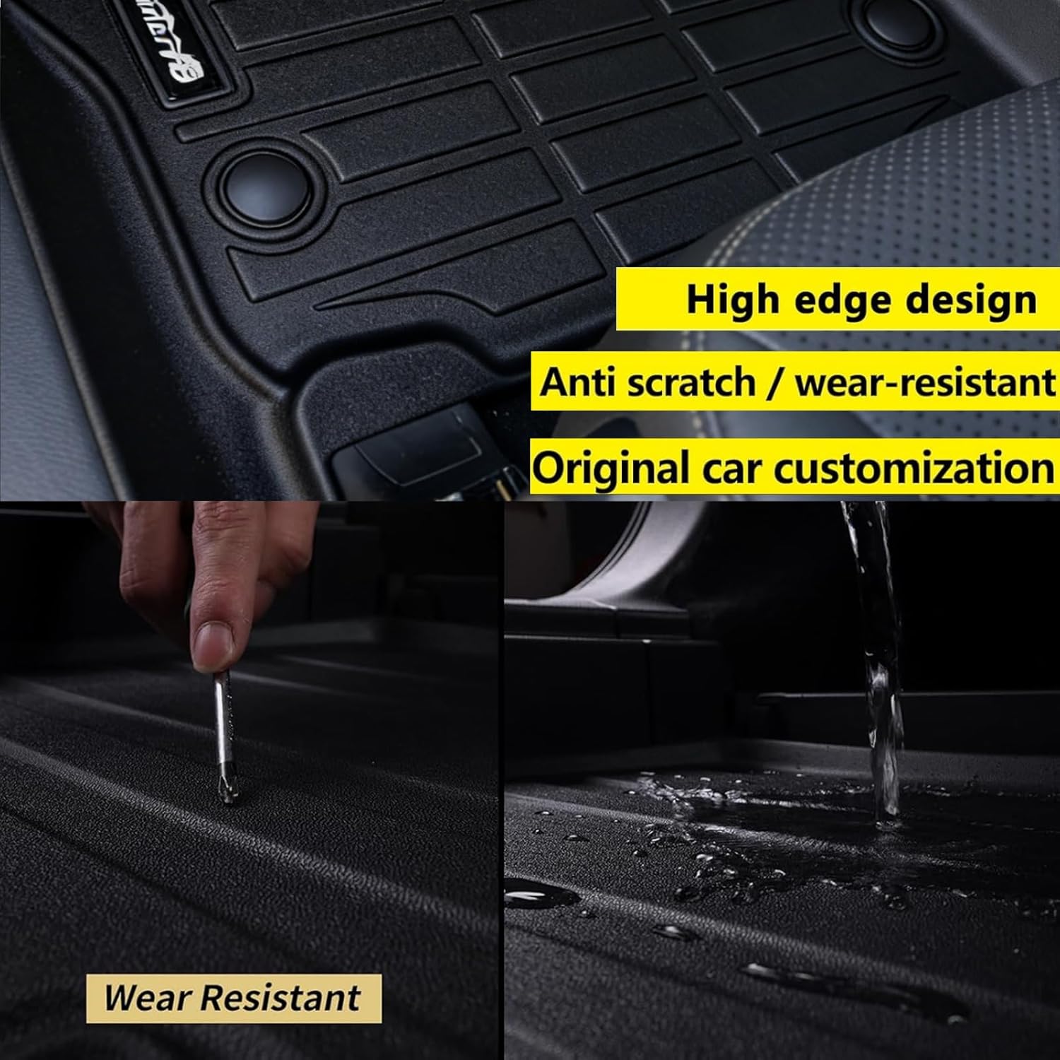 Floor Mats for 2017-2026 Chrysler Pacifica(Hybrid Models) Fit 7 and 8 Passenger Model with Cargo Liners,TPE All Weather Protection Car Full Set Mats for Pacifica