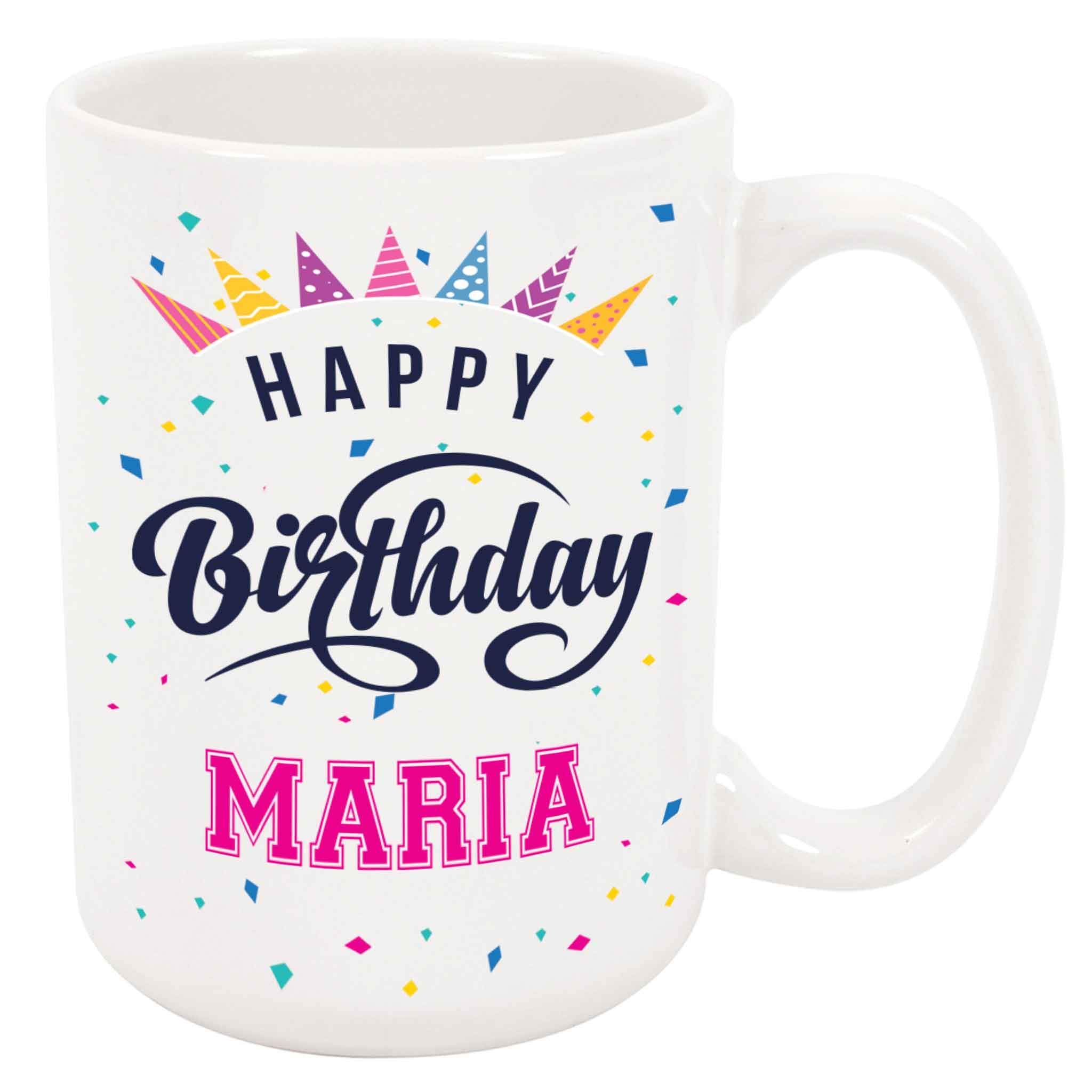 Taza De Cerámica Feliz cumpleaños María Taza Compañeros Hermana 2 unidades