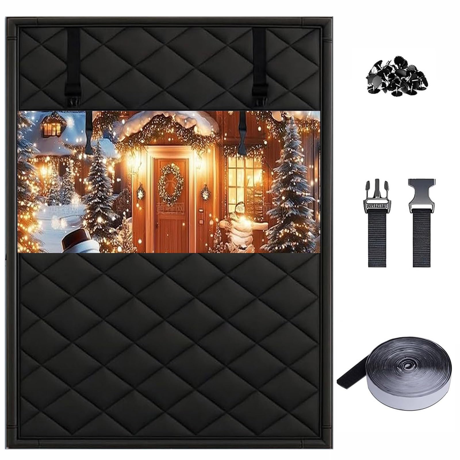 Kit d'isolation de fenêtre hiver 120 cm avec rideaux thermiques occultants