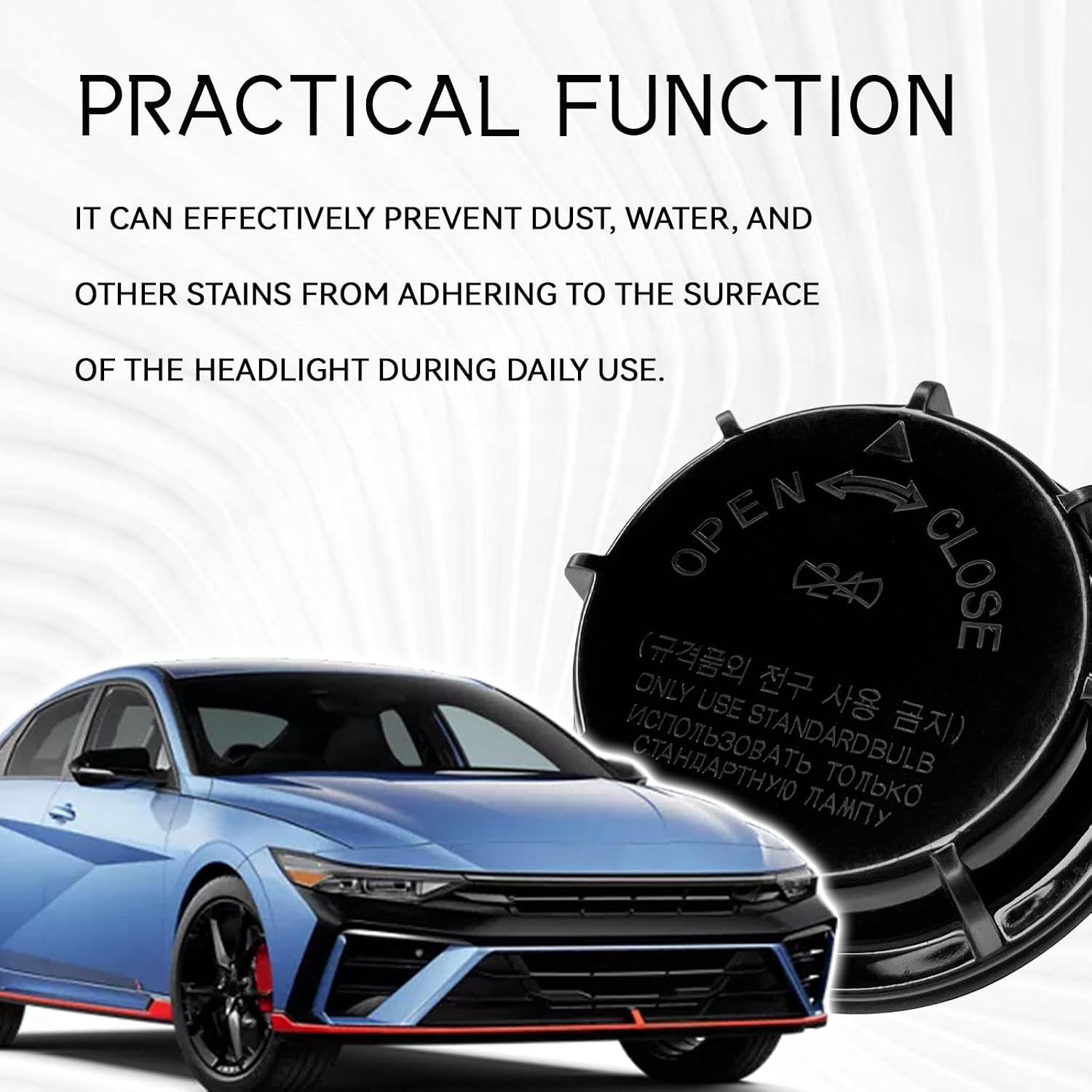 Car Headlight Dust Cover Cap Replacement for Hyundai Sonata Equus Azera, Kia Sedona, Car Headlight Lamp Housing Cover with Threaded Fastening, Car Spotlight LED Bulb Lens Protective Caps