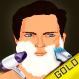 betrunkenen Barbier rasieren Haar Beauty-Salon: der Bart geschnitten Entfernung gefährlicher Verjüngungskur - Gold Edition