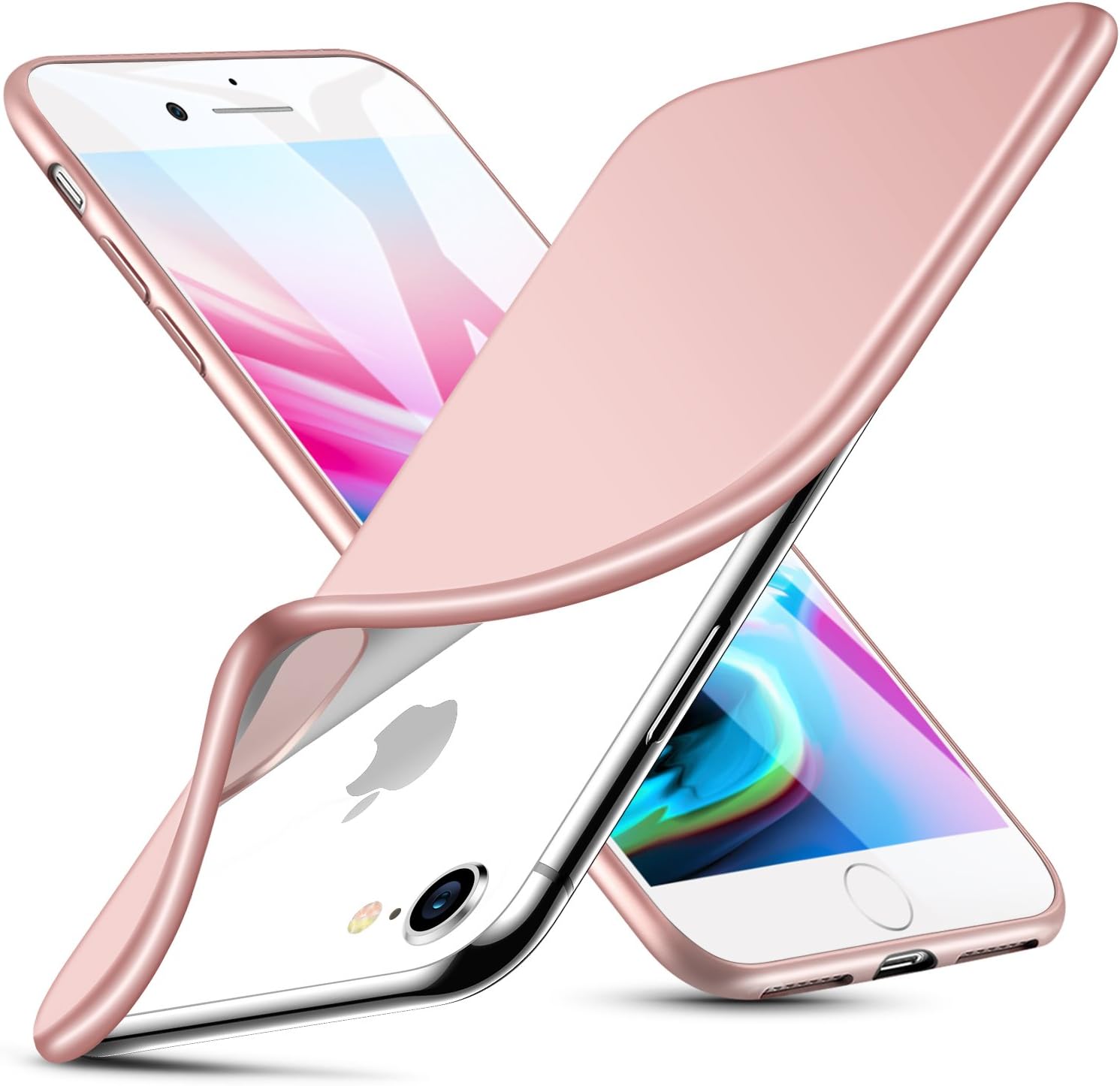 ESR Case for iPhone 8/7, iPhone 8, Solid Soft TPU Cover [Support Wireless Charging] for 4.7" iPhone 8 (2017 Release)/iPhone 7 (2016 Release)(Solid Pink)