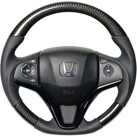 Amazon Real レアル ステアリング ヴェゼル フィット Gp5 6 Gk シャトル グレイス ブラックカーボン Hna Bkc Bk ステアリング ハンドル 車 バイク