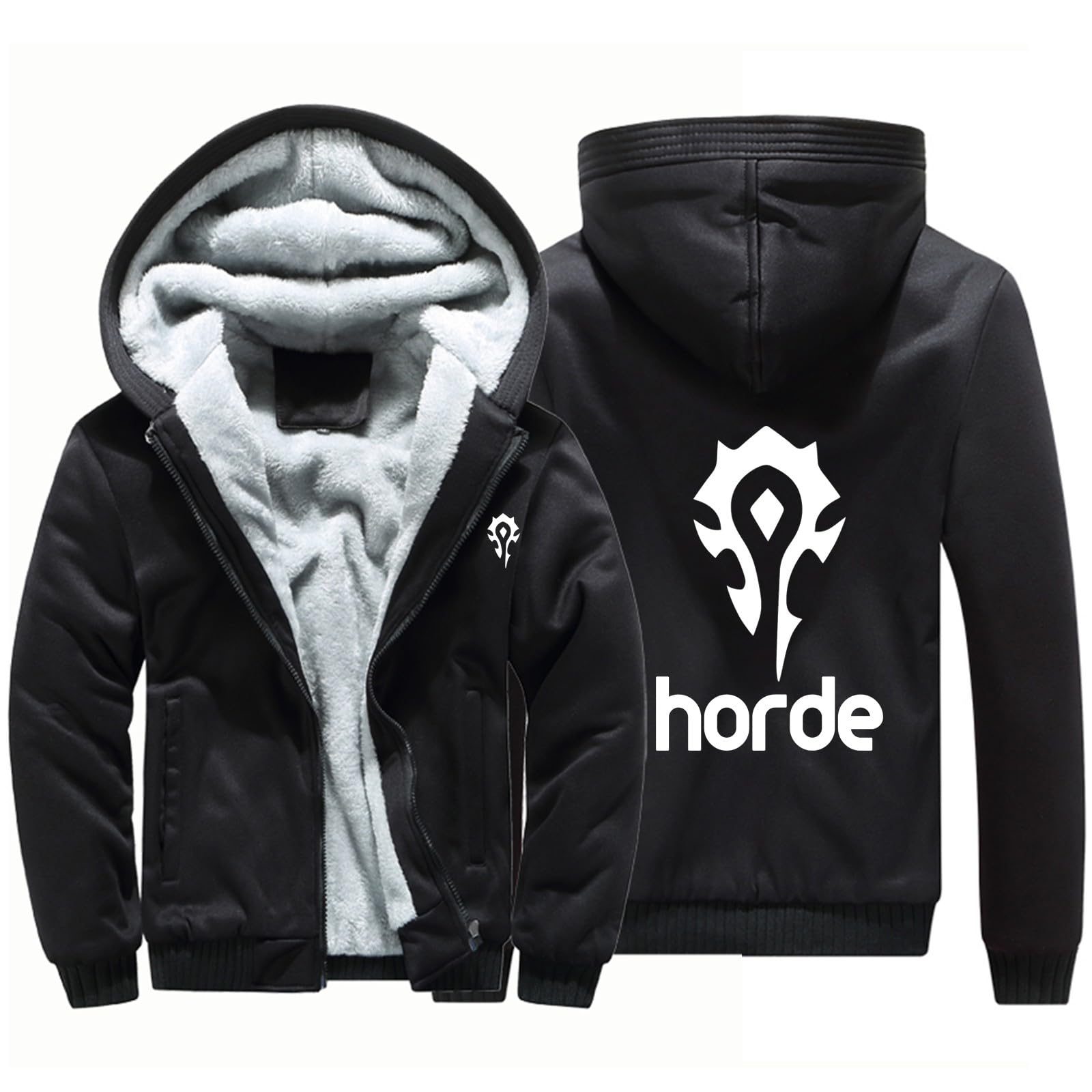 Sweat à capuche zippé Warcraft chaud et épais pour hommes frileux taille L