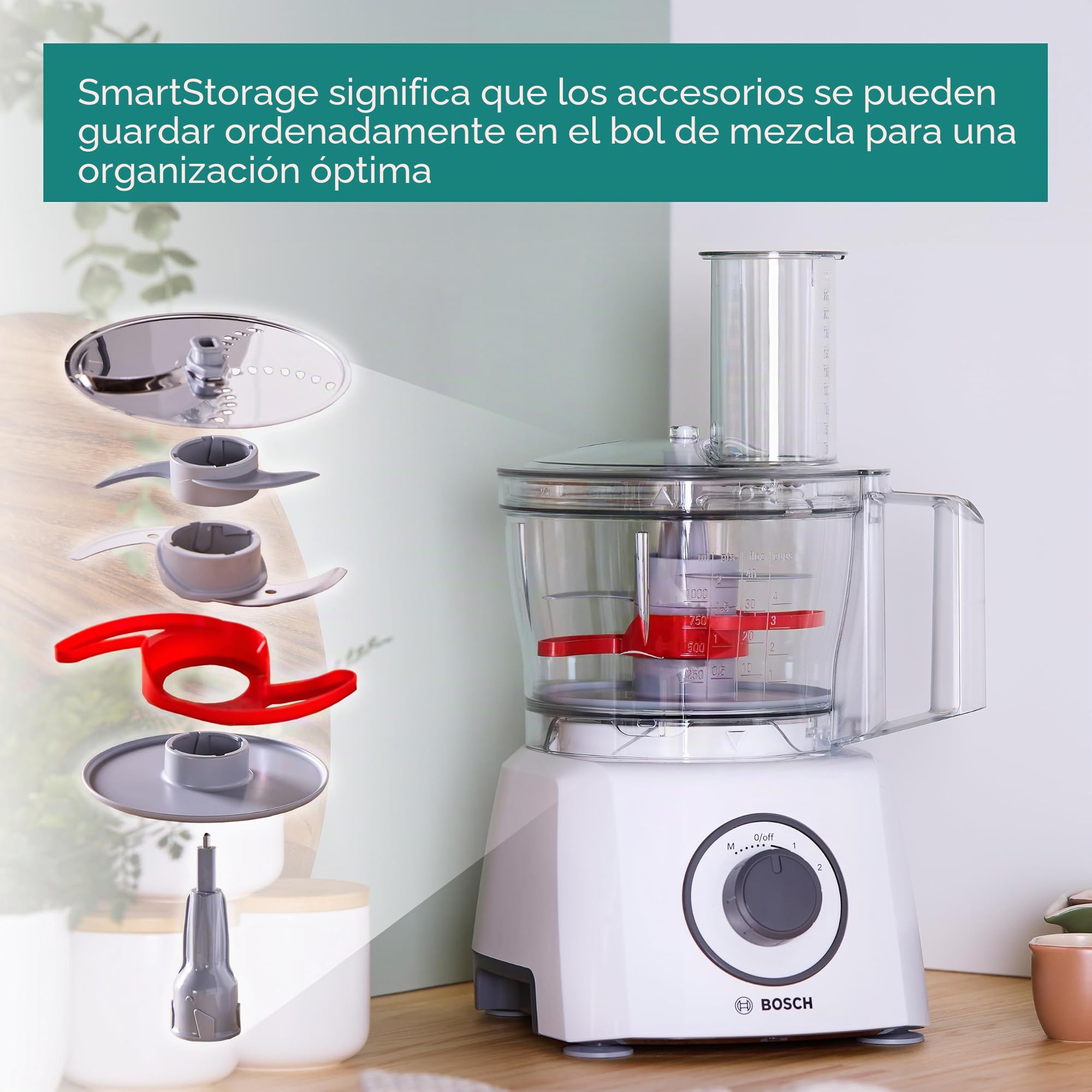 Bosch MultiTalent 3 MCM3100WGB Compact 700W - Procesador de alimentos, color blanco