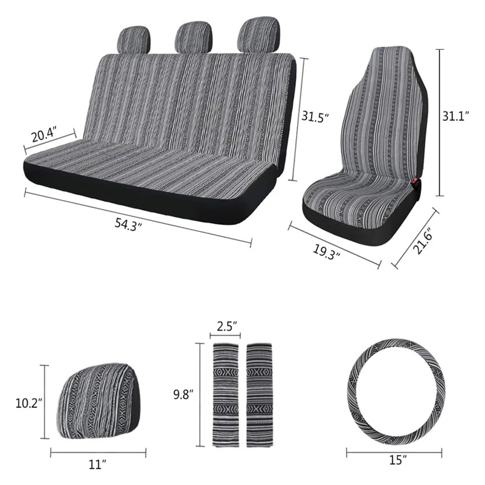 Coprisedili Coprisedili Universali Lavabili Per Auto A Righe Set Completo Con Cuscinetti Per Cintura Di Sicurezza Coprivolante(Pink White)