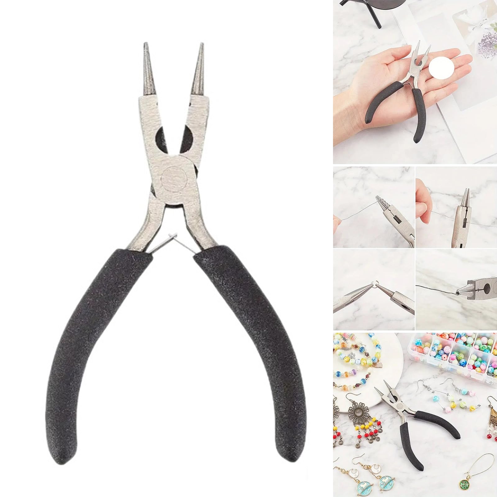 Moynagh Jewelry Making Pliers, Round Nose, Cutting & Flattening Wire, Jewelry Tool