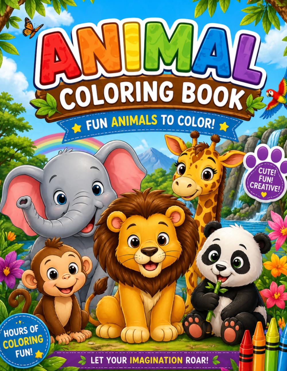 Animal Coloring Book Fun & Easy Animals for Kids