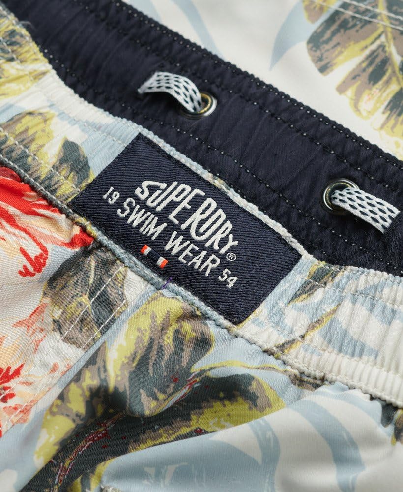 Superdry Bañador para hombre de 43 cm de largo con estampado hawaiano