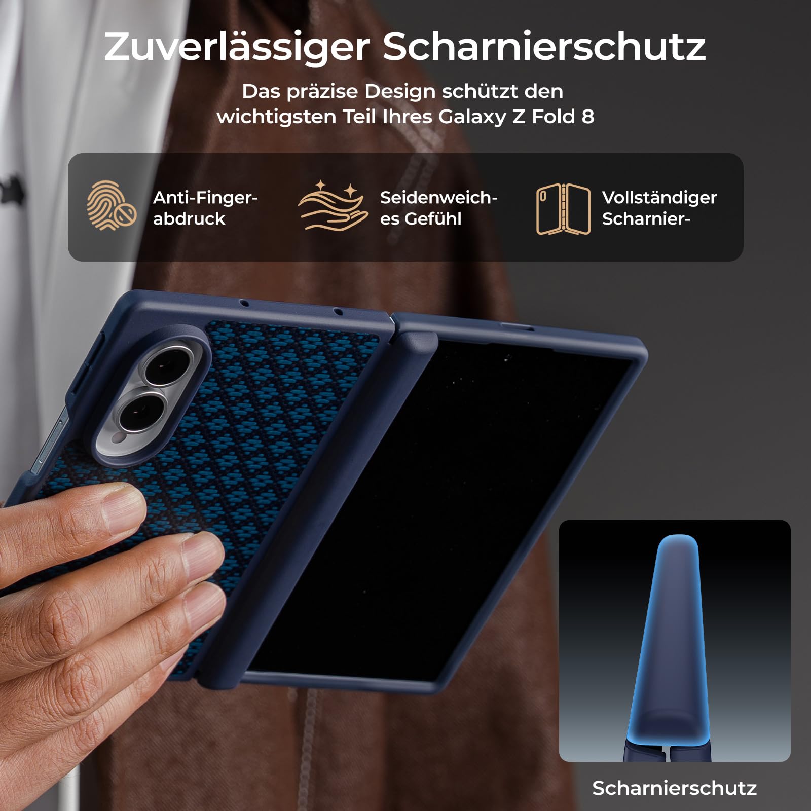 BENKS ArmorGrid Pro für Samsung Galaxy Z Fold 8 Hülle für MagSafe | Stoßfeste Kevlar-TPU Schutzhülle, Militärischer Fallschutz, Scharnierschutz, Starke Magnetkraft und Sicherer Halt
