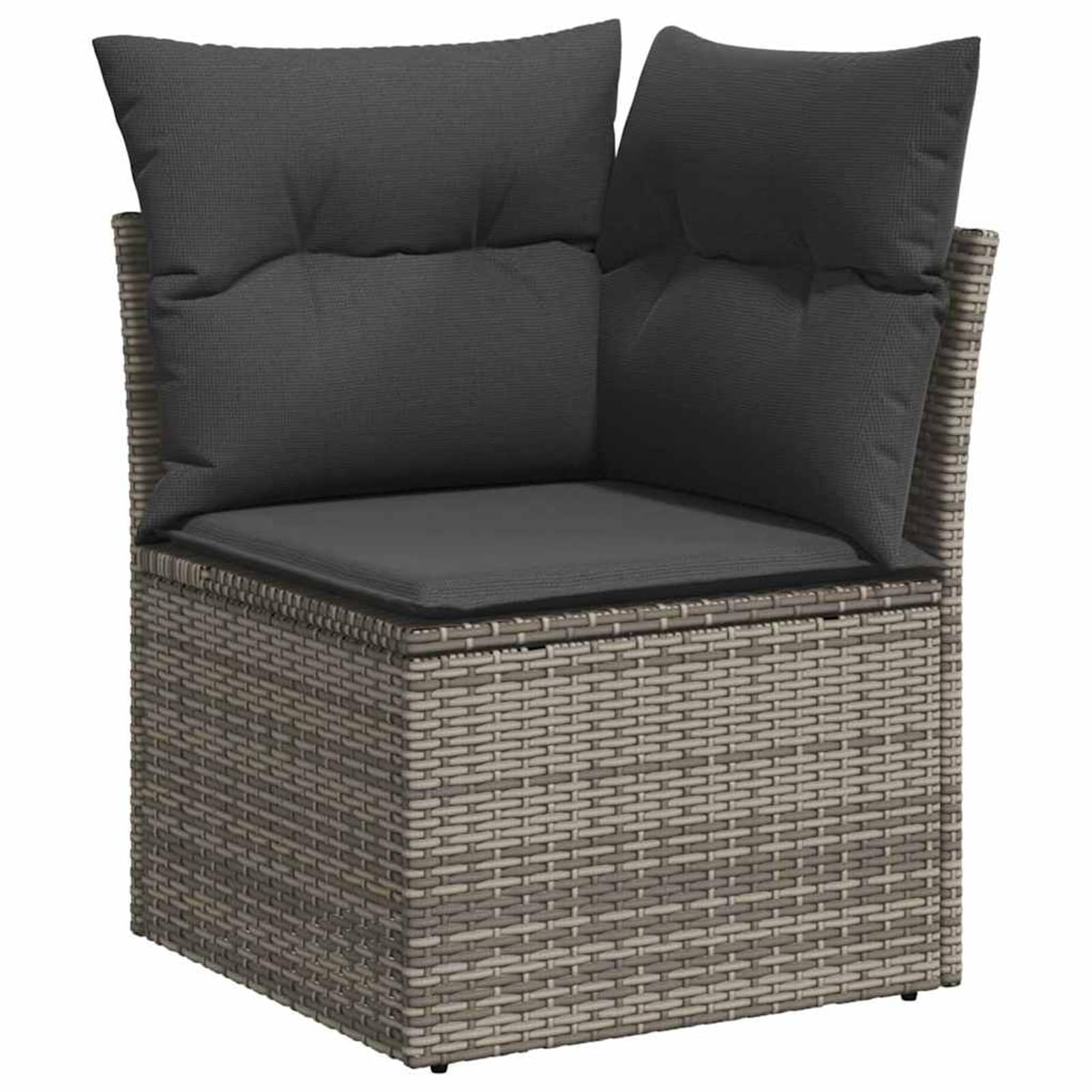 ATOMSTACK MAKER HOMELEN - Set di mobili da giardino in polyrattan, 7 pezzi, con cuscino, grigio e marrone, resistente alle intemperie, tavolo e sedie modulari, per terrazza, balcone, feste in giardino