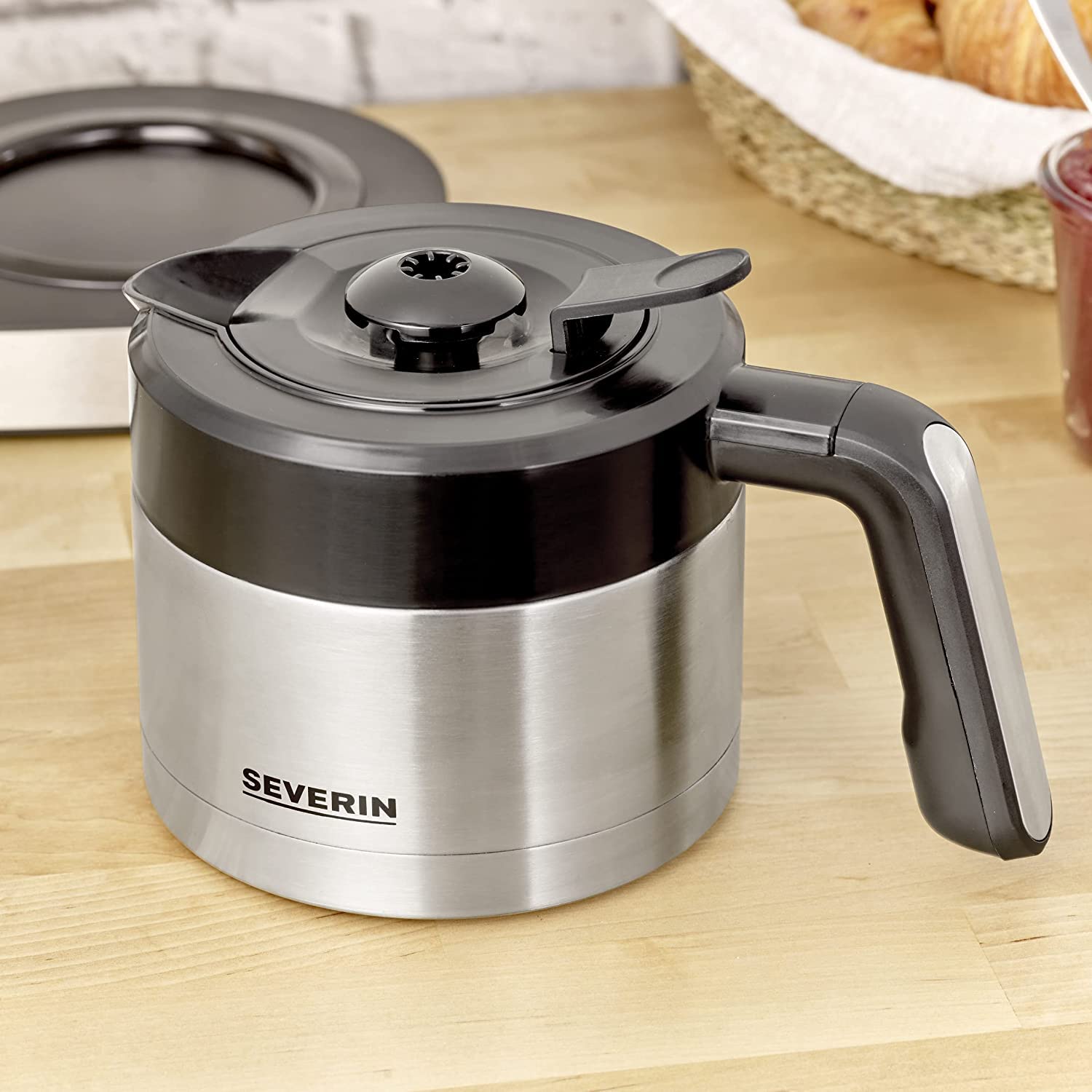 SEVERIN Filterkaffeemaschine Caprice Thermokanne 1l Edelstahl-gebürstet/schwarz KA 5761