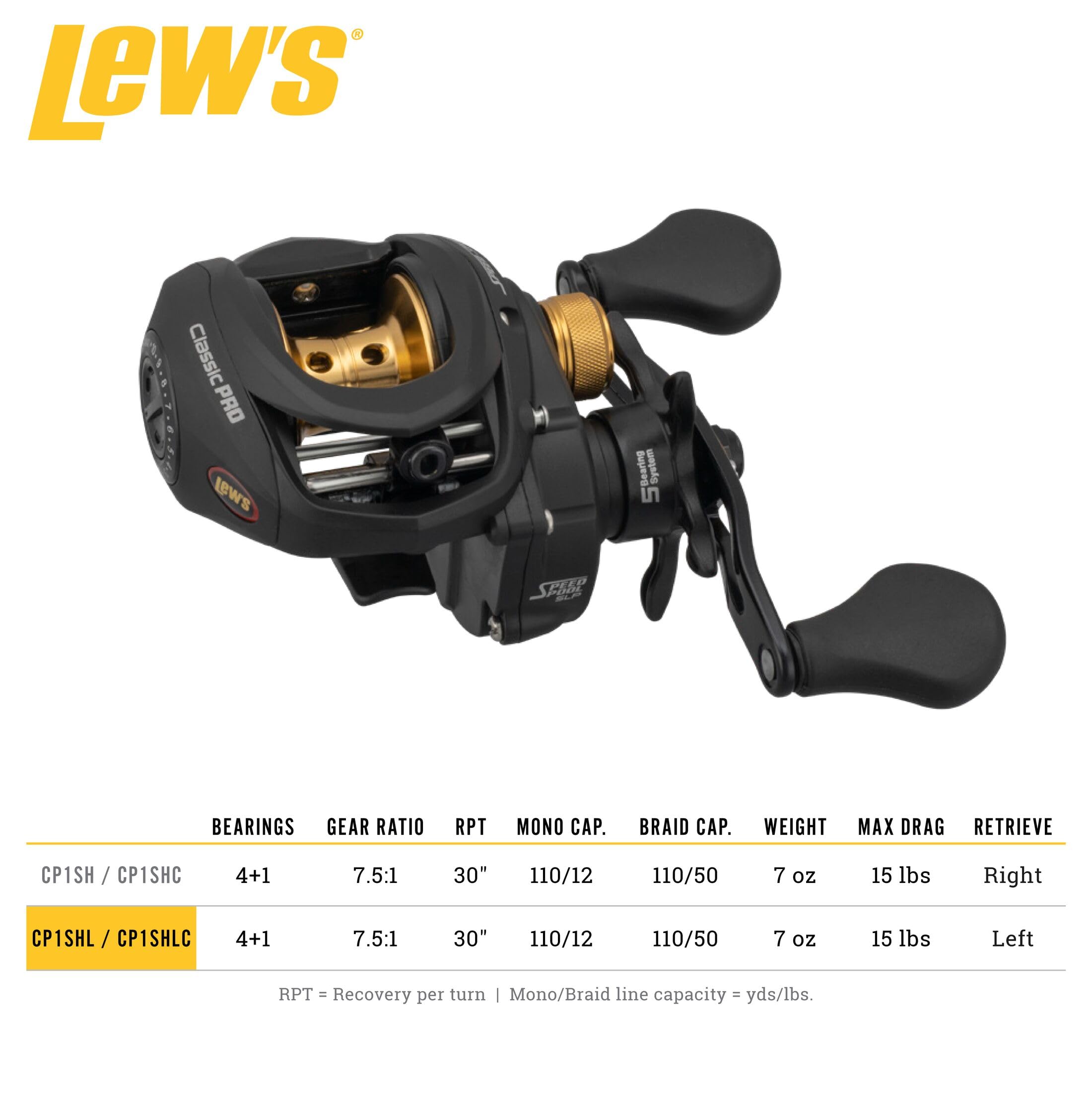 Classic Pro Speed Spool SLP 7.5:1 Left H, Baitcasting Reels