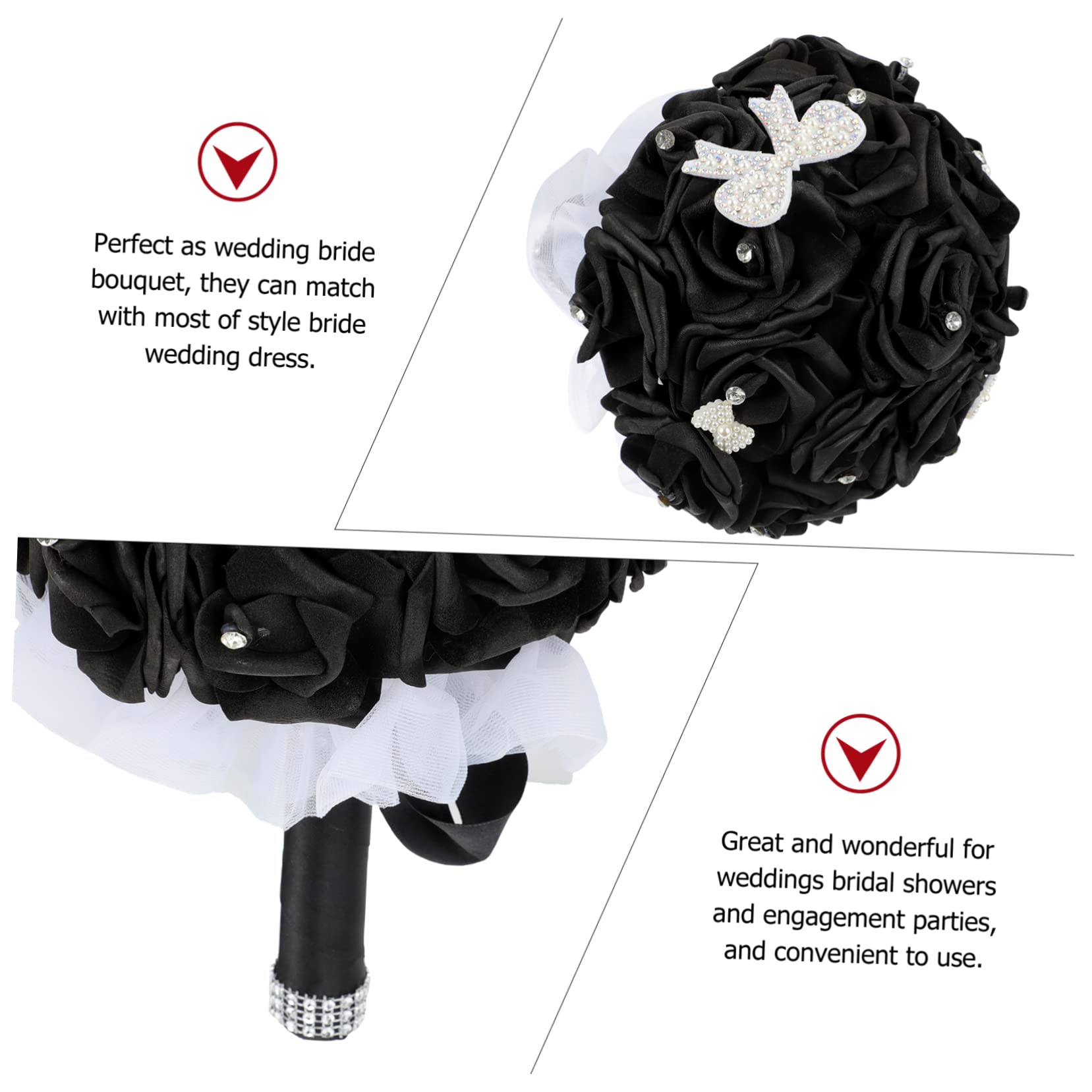 ULDIGI Holding Flowers Artificial Flower Bouquet Bridal Flower Simulation Flower Bouquet Bridal Bouquet Flowers Wedding Decoration Wedding Bouquets for Bride Wedding Decor Supply