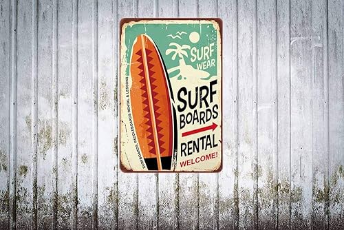 Miniatura 3 de Swono Letreros de hojalata de Surf Boards, para hombres y mujeres, decoración de pared para bares, restaurantes, cafeterías, pubs, 12 x 8 pulgadas