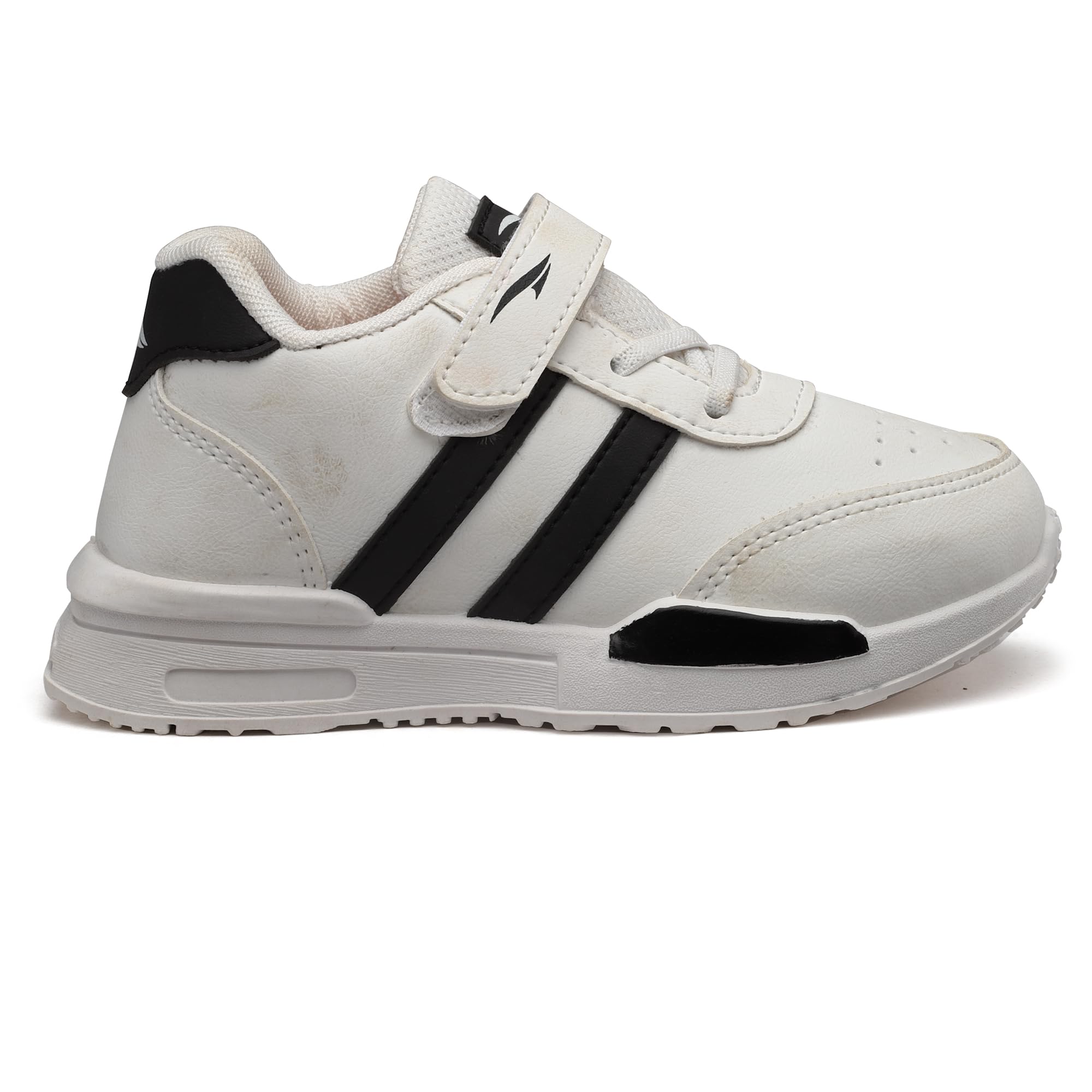 ASIAN Kids MUFFIN-02 Stylish Casual Sneakers with Velcro Closure for Boys, Trendy and Comfortable Shoes Perfect, Walking, and Outdoor Play, Lightweight and Durable Design White Black,UK 11S 2